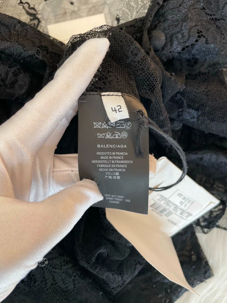 Balenciaga Balenciaga Black lace shirt 2502-Nextarrow Size M / US 6-8 / IT 42-44 - 4 Thumbnail