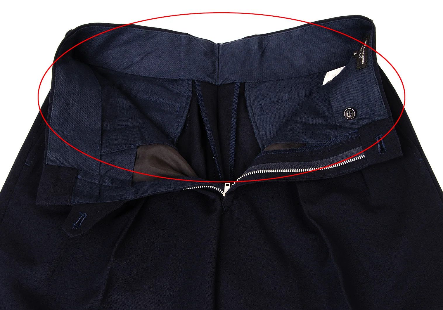 Comme des Garcons Homme Plus Wool Tuck Wide Pants in Navy, Size S Size US 30 / EU 46 - 6 Thumbnail