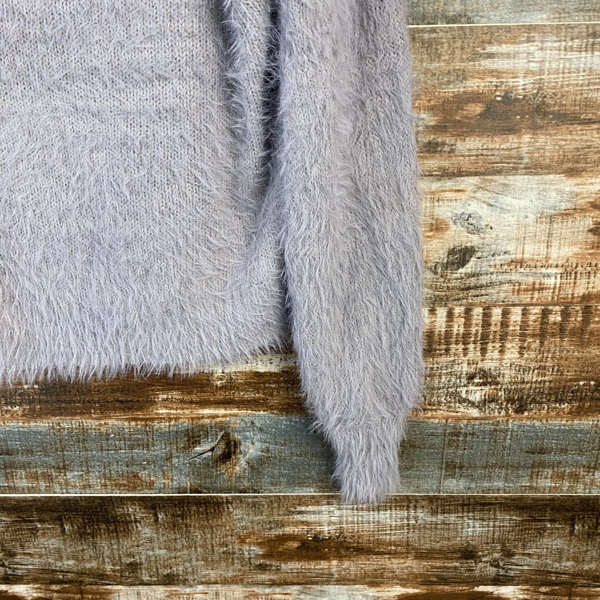 Japanese Brand DL Saltanse Gray shaggy fur Mohair Knitwear #C1096 Size M / US 6-8 / IT 42-44 - 8 Thumbnail
