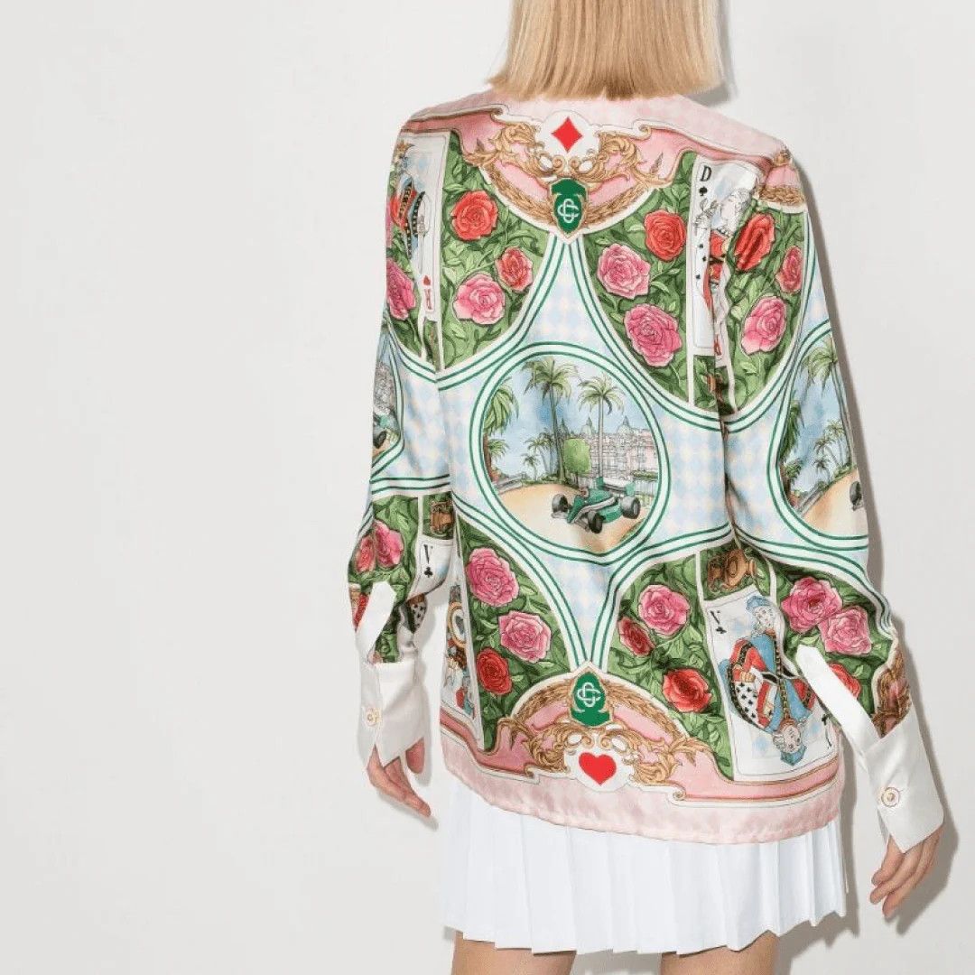 o1mle0424 70S Silk Twill Shirt in Multicolor