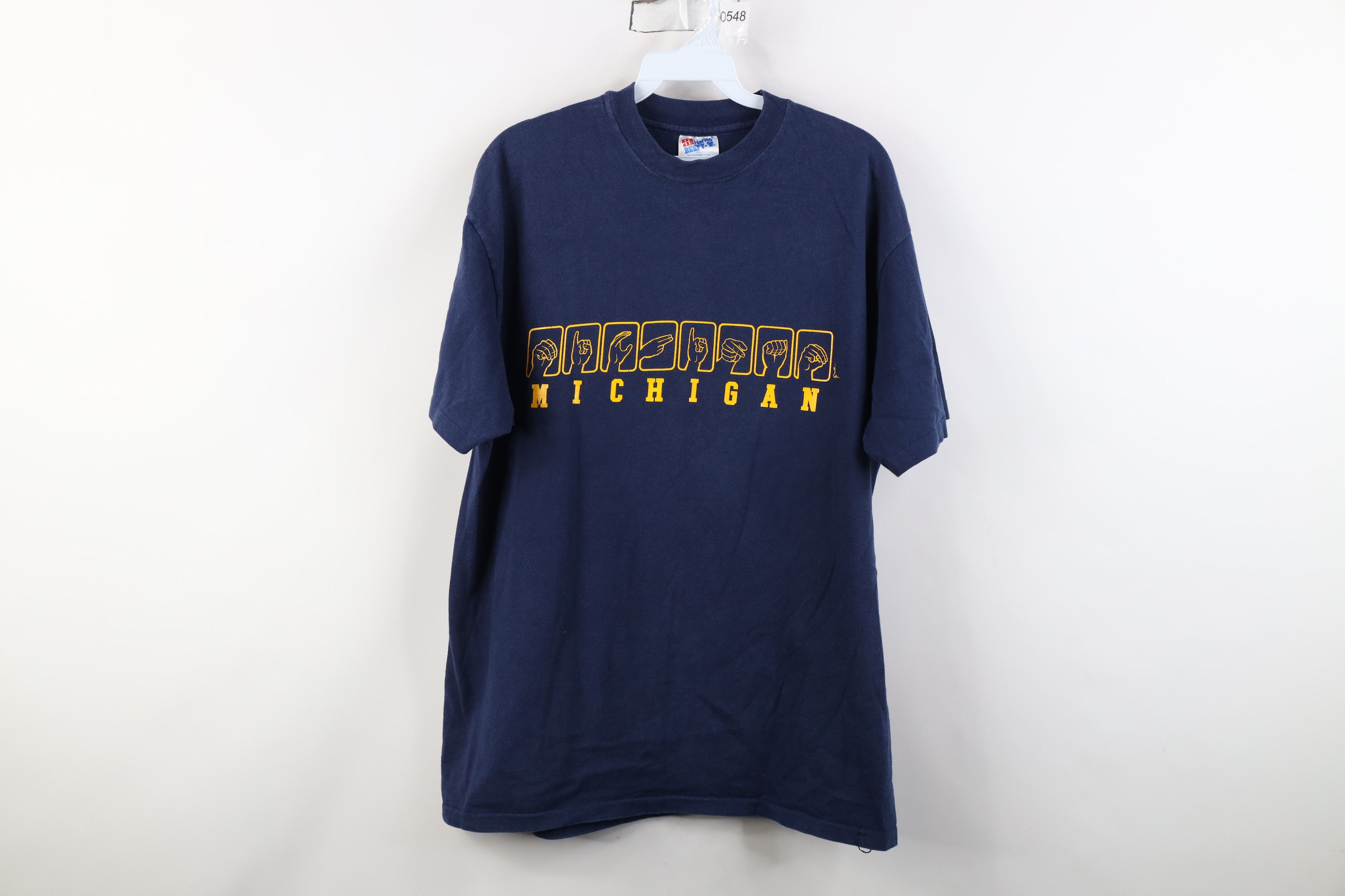 Vintage Vintage 80s 90s American Sign University of Michigan T-Shirt Size US L / EU 52-54 / 3 - 1 Thumbnail