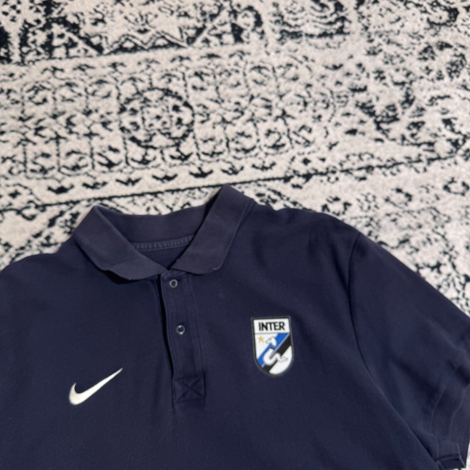 Nike × Vintage Nike Navy Cotton Polo Shirt Size L Inter Mediolan Y2K 90s Size US L / EU 52-54 / 3 - 7 Thumbnail