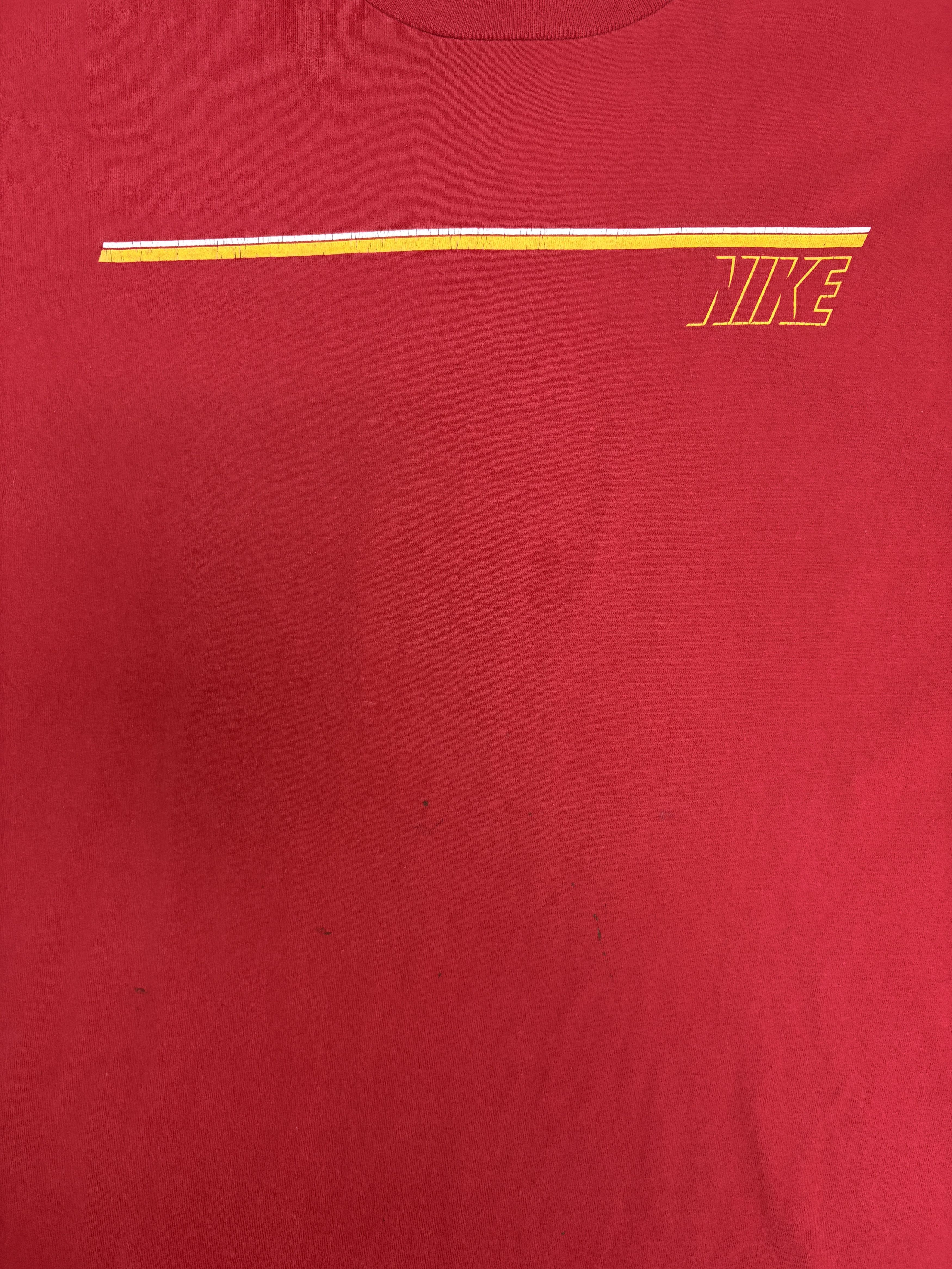 Nike Nike Spell Out Striped Vintage Red T-Shirt Tee Size US XXL / EU 58 / 5 - 2 Thumbnail