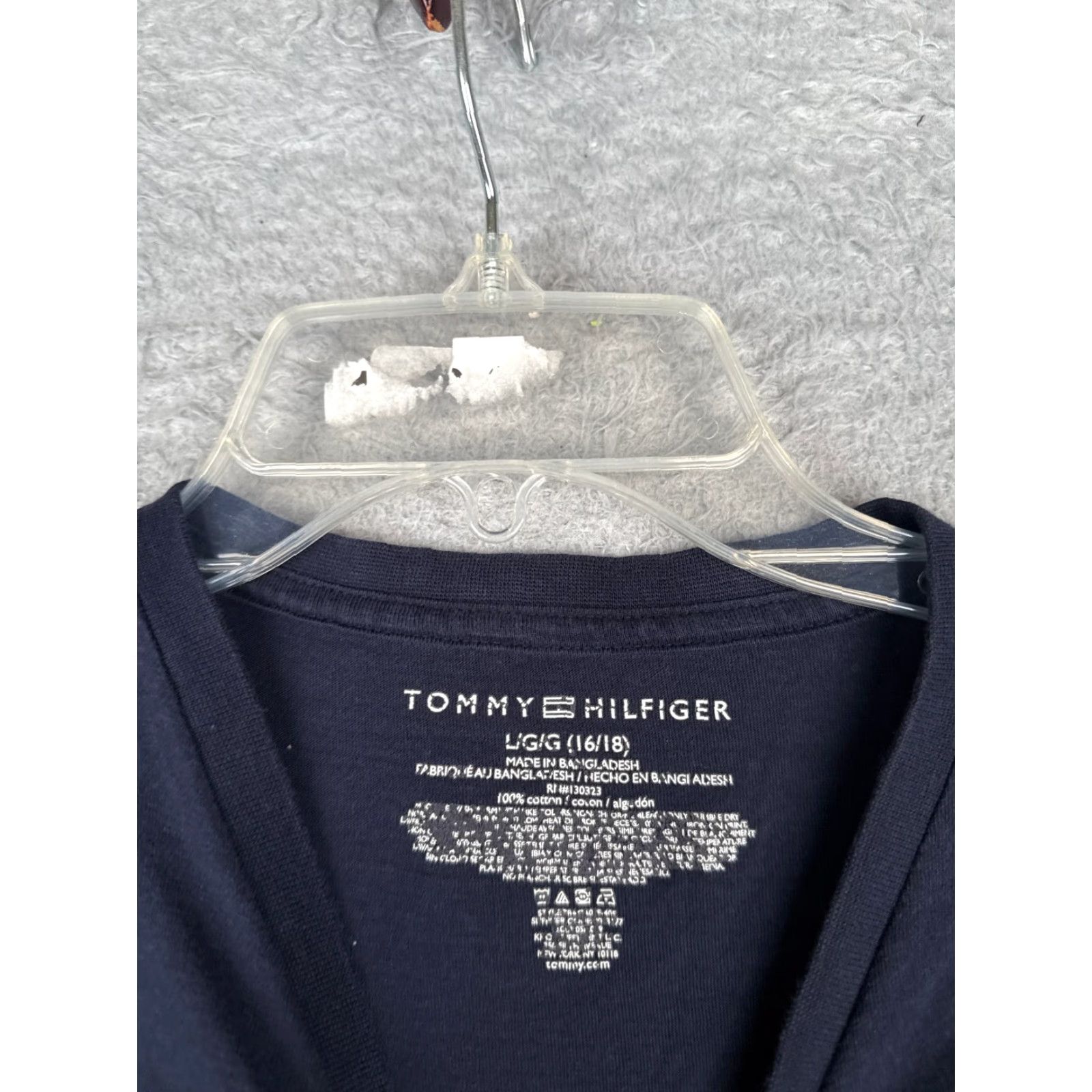 Tommy Hilfiger Tommy Hilfiger Shirt Women L Blue V-Neck Short Sleeve 100% Cotton Size L / US 10 / IT 46 - 7 Thumbnail