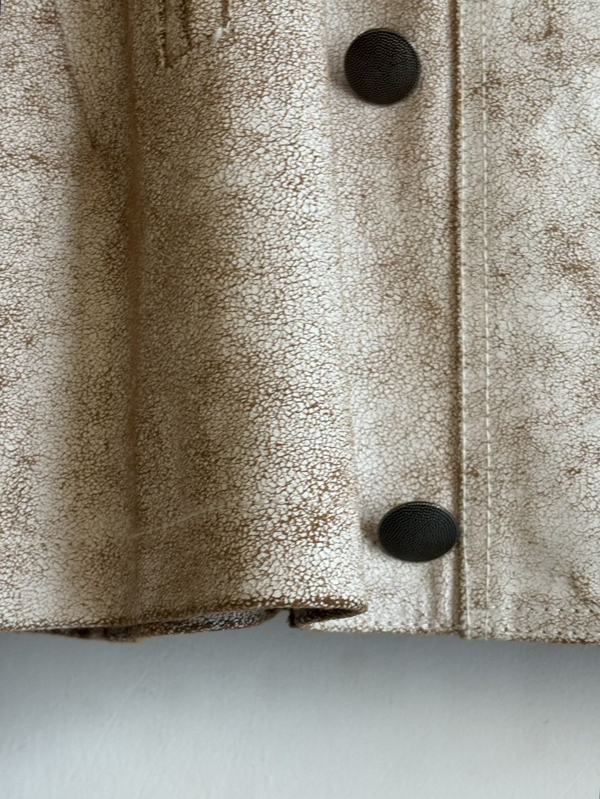 Ann Demeulemeester Ann Demeulemeester | SS2002 Crackled Military Leather Jacket Size US S / EU 44-46 / 1 - 6 Thumbnail