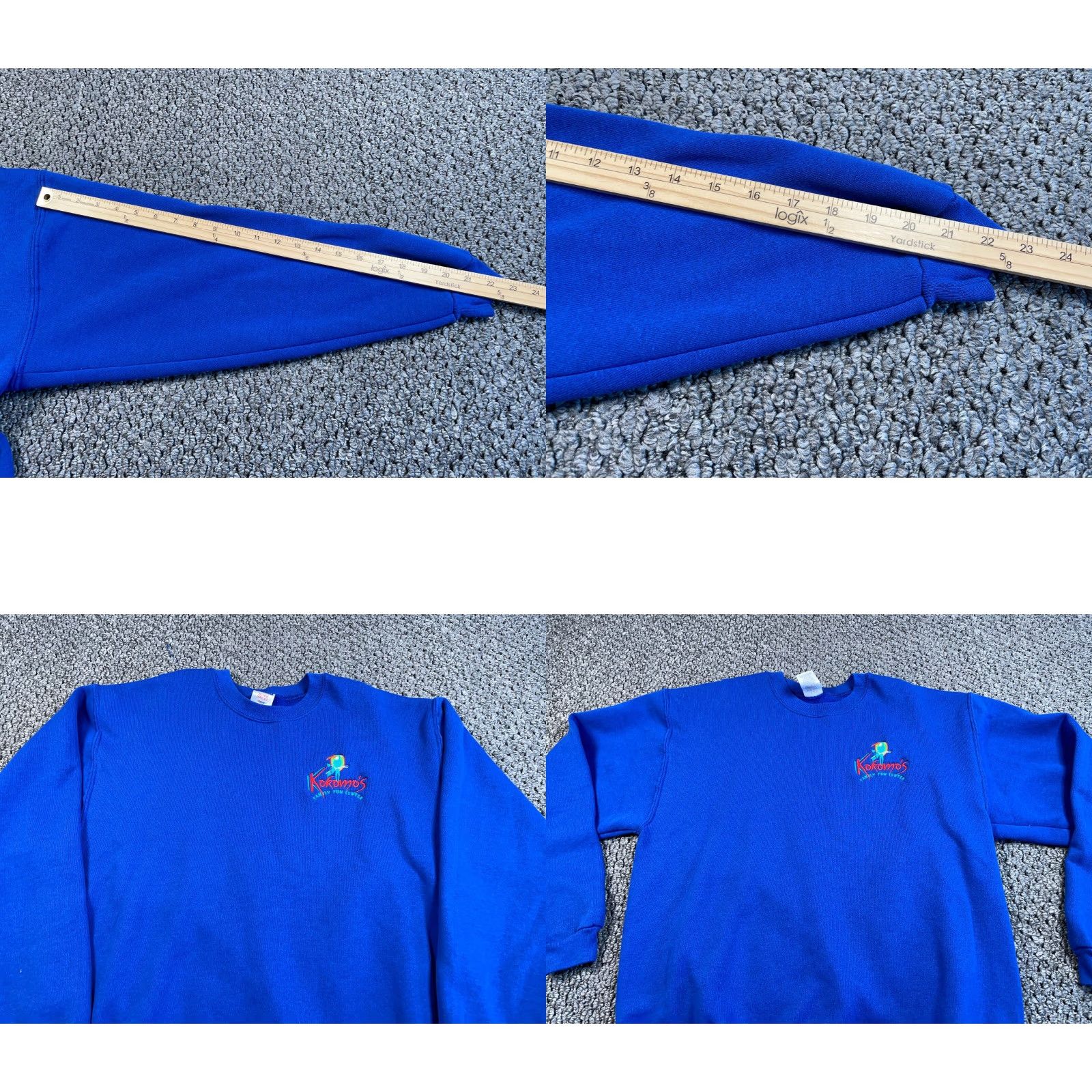 Jerzees Kokomo's Family Fun Center Embroidered Sweatshirt Adult Medium Blue Michigan Size US M / EU 48-50 / 2 - 8 Thumbnail
