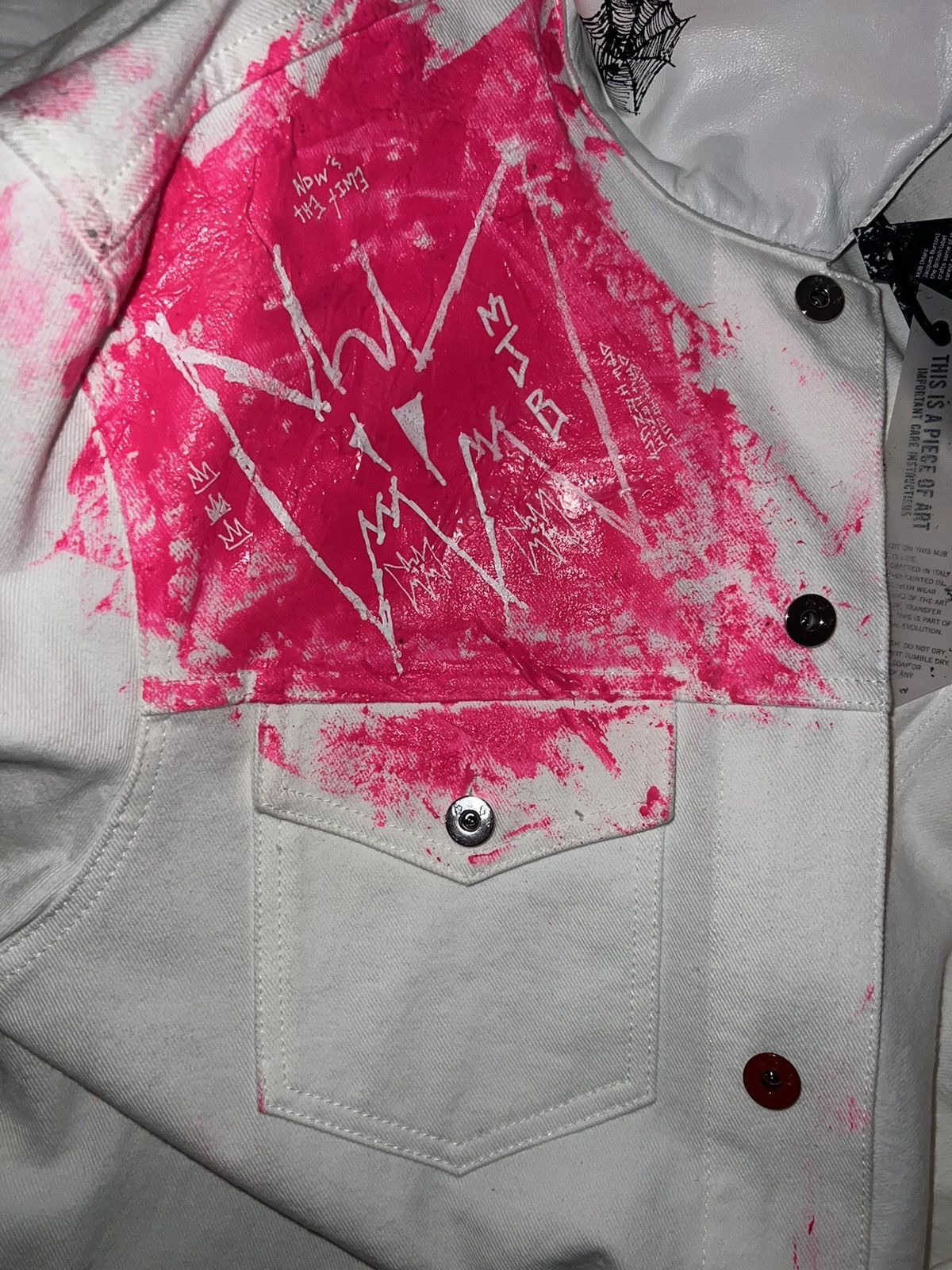 Marc Jacques Burton Graffiti Denim Jacket Size US XXL / EU 58 / 5 - 17 Thumbnail