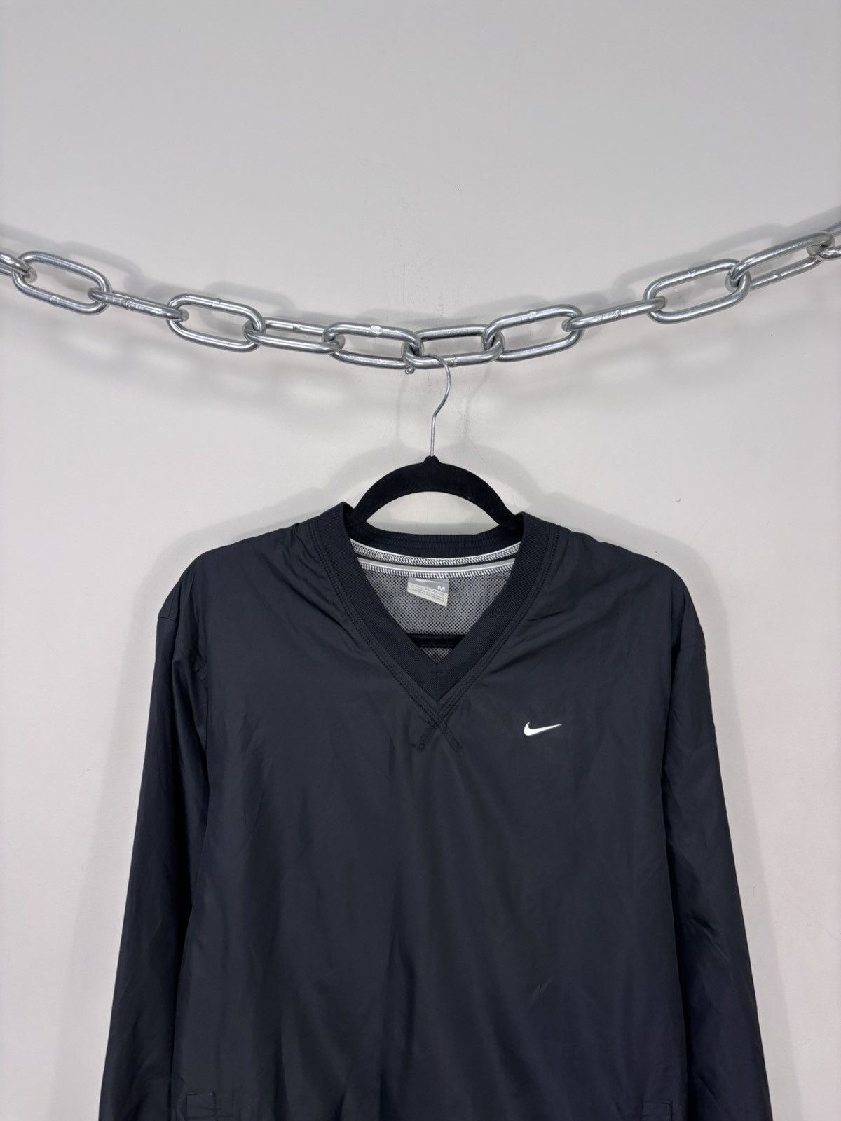 Nike Vintage Nike Y2K Black Tech Hype V-Neck Jacket Pullover Size US M / EU 48-50 / 2 - 2 Thumbnail