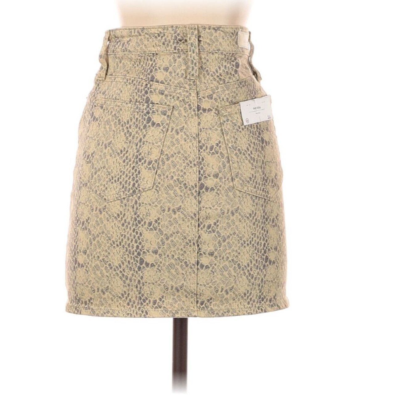 AG Adriano Goldschmied AG ADRIANO GOLDSCHMIED The Vera Snakeskin Print Mini Skirt Size 42" / US 20 - 7 Thumbnail