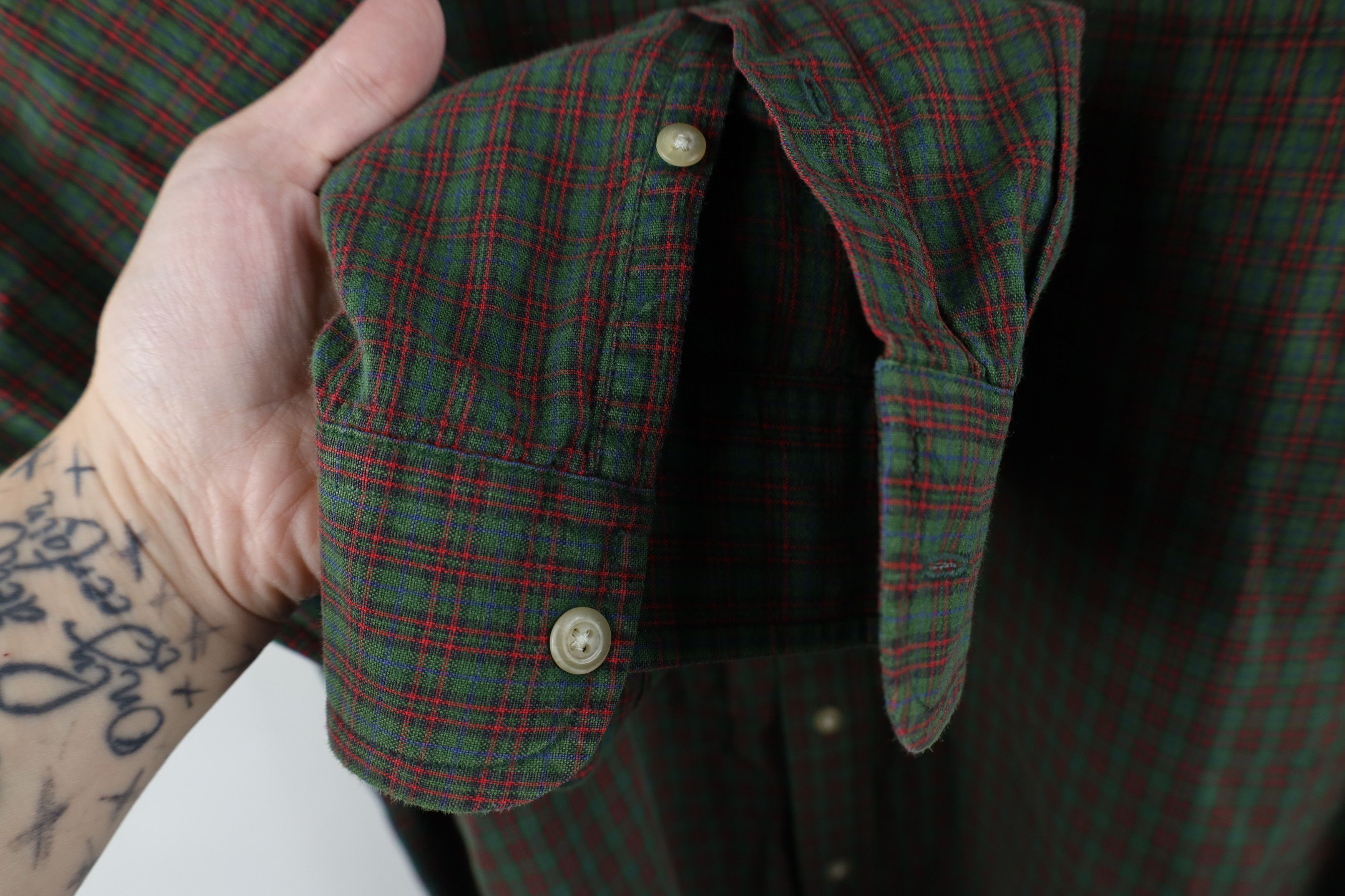 J.Crew Vintage 90s J Crew Collared Button Down Shirt Plaid Cotton Size US XXL / EU 58 / 5 - 5 Thumbnail
