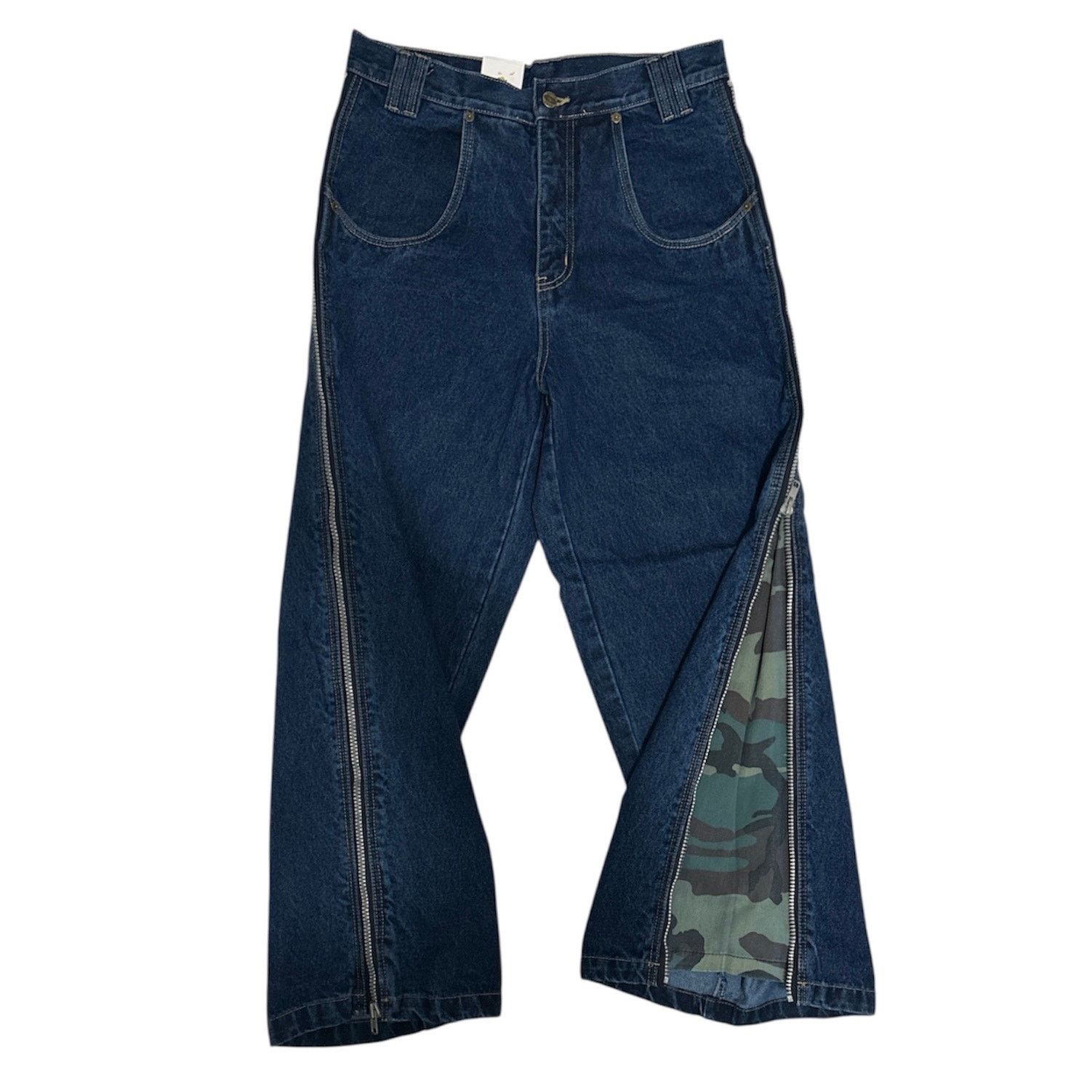 JNCO × Vintage Vintage Sarali Jeans Convertible Zipper Super Wide Camo Rave Size US 30 / EU 46 - 4 Thumbnail
