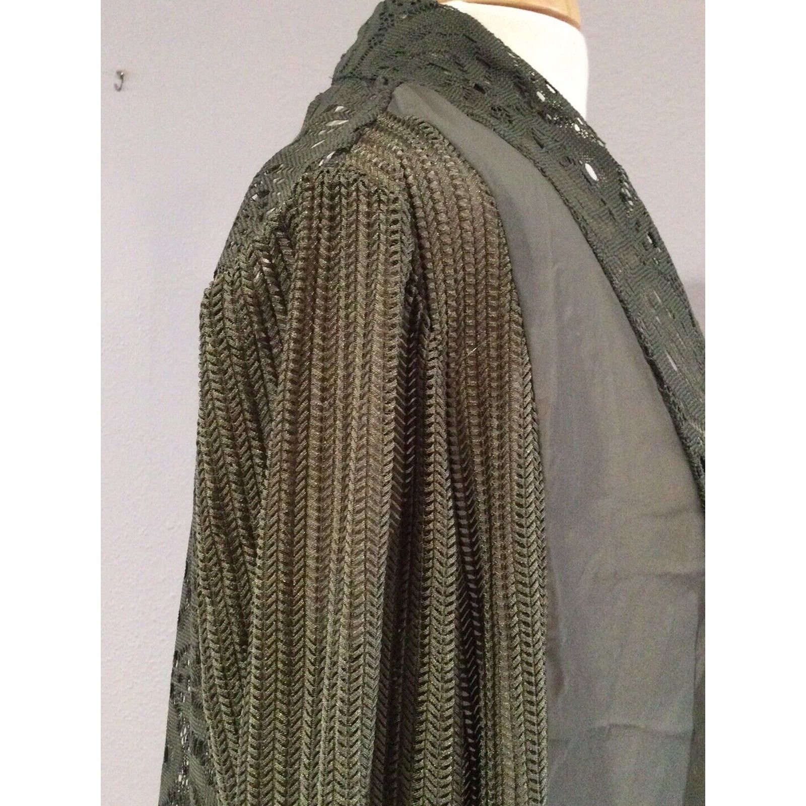 Chicos Chicos Travelers Green Crochet Jacket 3/4 Sleeve 1/M Size M / US 6-8 / IT 42-44 - 8 Thumbnail