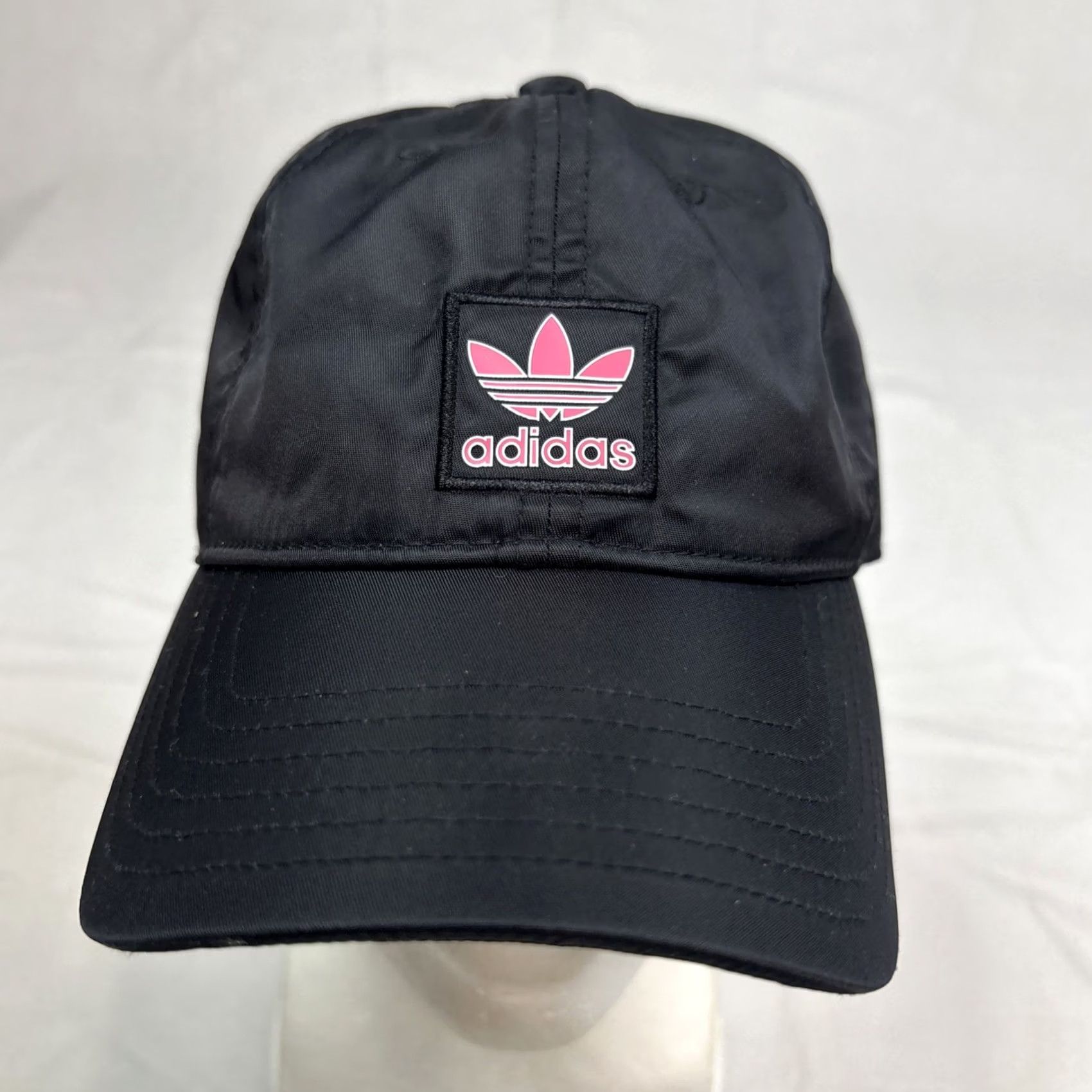 Adidas Adidas Women's Hat Black Nylon Strap Pink Trefoil Logo One Size Size ONE SIZE - 3 Thumbnail