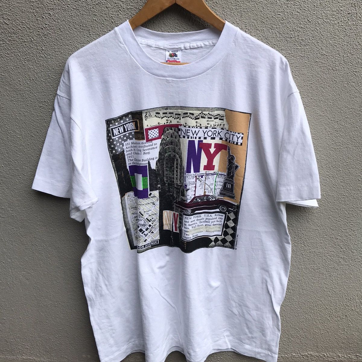 Vintage Vintage 90s NEW YORK City graphic art tee Size US XL / EU 56 / 4 - 2 Thumbnail