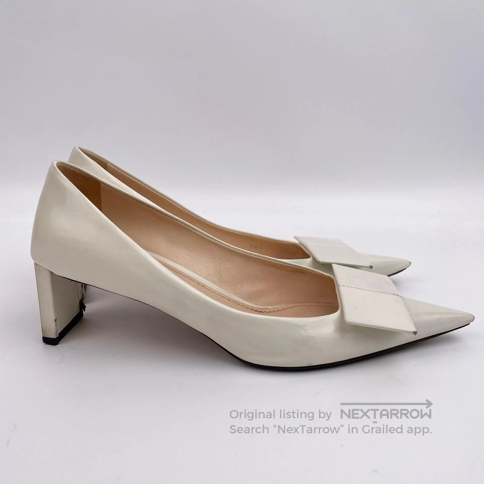 Louis Vuitton Louis Vuitton White Bow Decorated Diamond-Studded Pointed Size US 5.5 / IT 35.5 - 9 Thumbnail