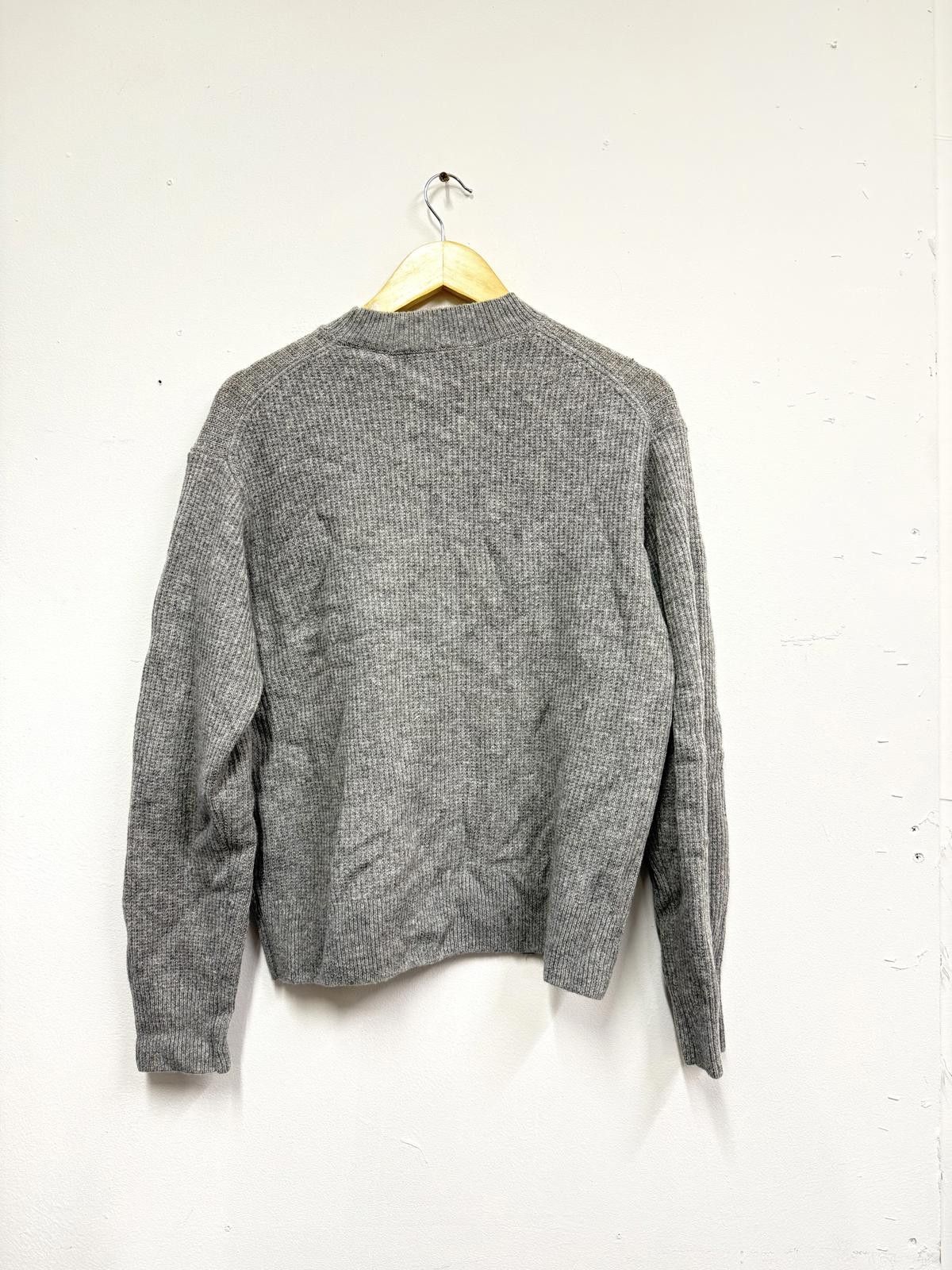Other Grey Ribbed Knit Sweater, Medium Size ONE SIZE - 4 Thumbnail