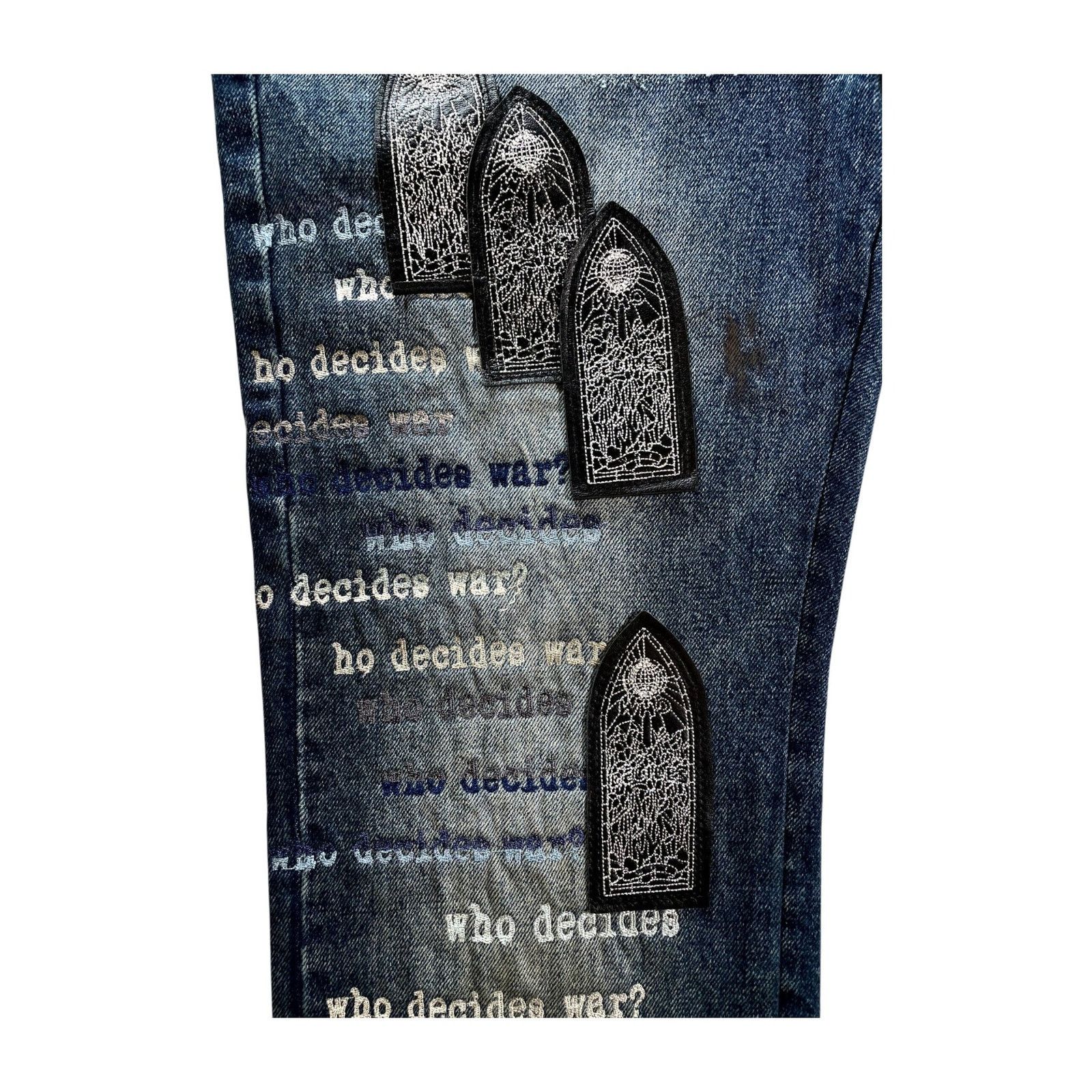Who Decides War Who Decides War "Scripture" Dark Wash Jeans Size US 34 / EU 50 - 4 Thumbnail