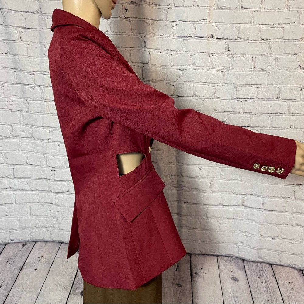 Other NWT New $288 Walter Baker Felicia Merlot Cut Out Blazer Siz Size S / US 4 / IT 40 - 4 Thumbnail