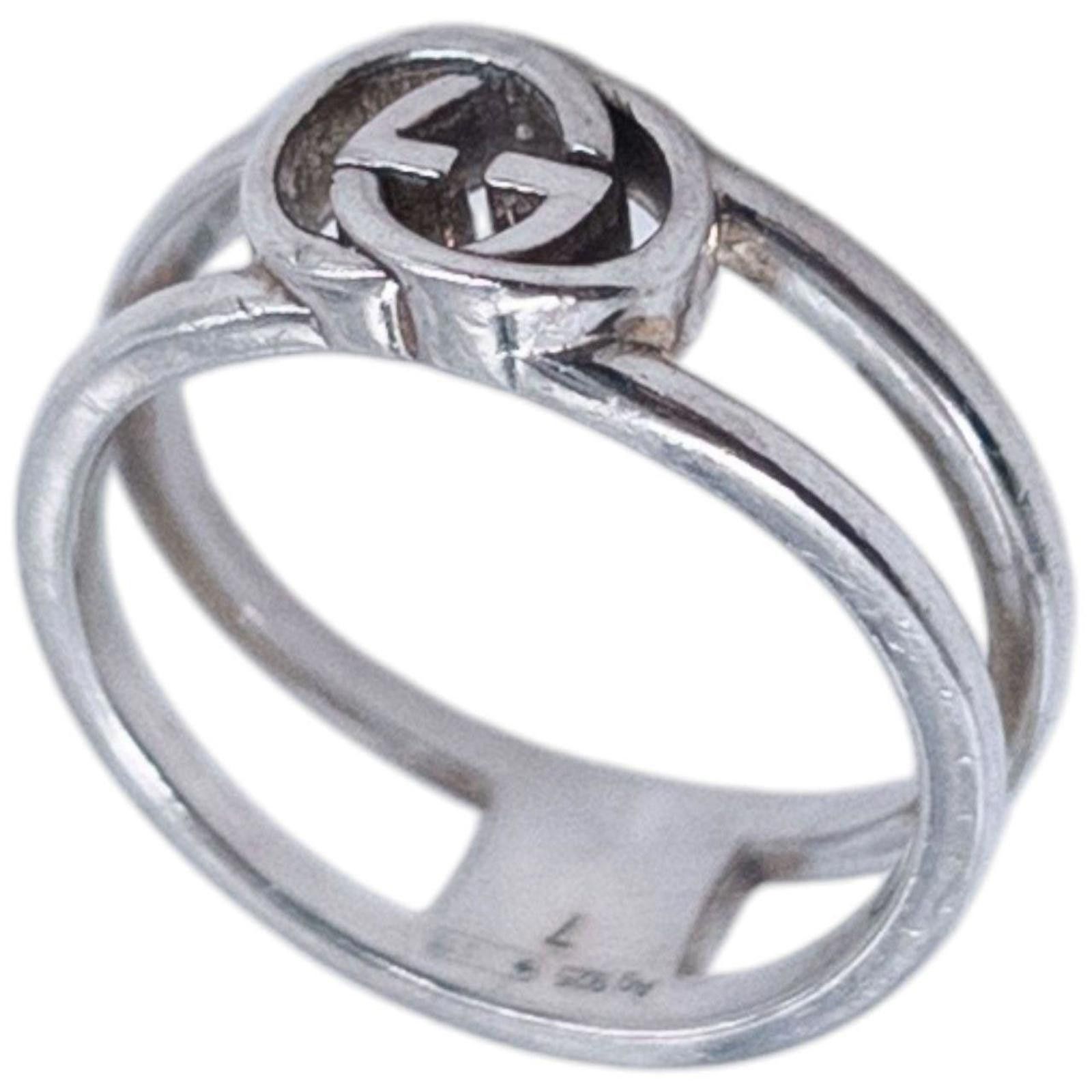 Gucci Vintage 2000s Gucci Silver Logo Ring Size ONE SIZE - 1 Thumbnail
