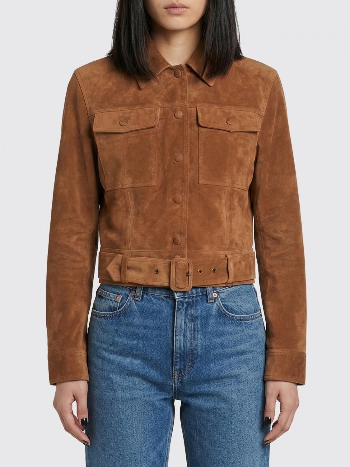 Saint Laurent Paris Saint Laurent Jacket Woman Brown Size S / US 4 / IT 40 - 1 Thumbnail