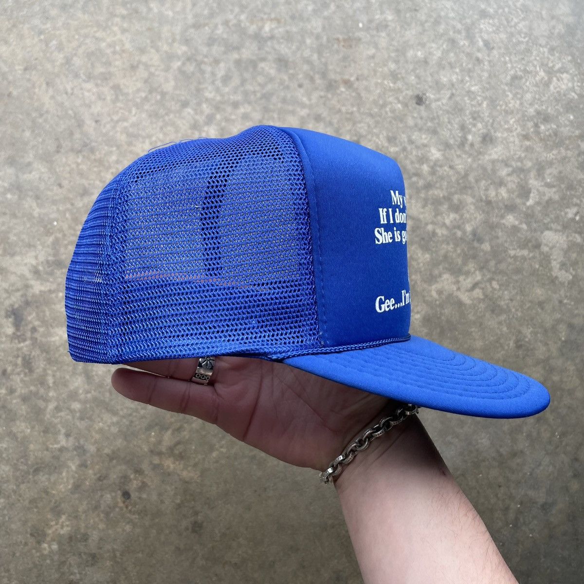Vintage Vintage Funny Fishing Saying SnapBack Trucker Hat 90s Humor Size ONE SIZE - 4 Thumbnail