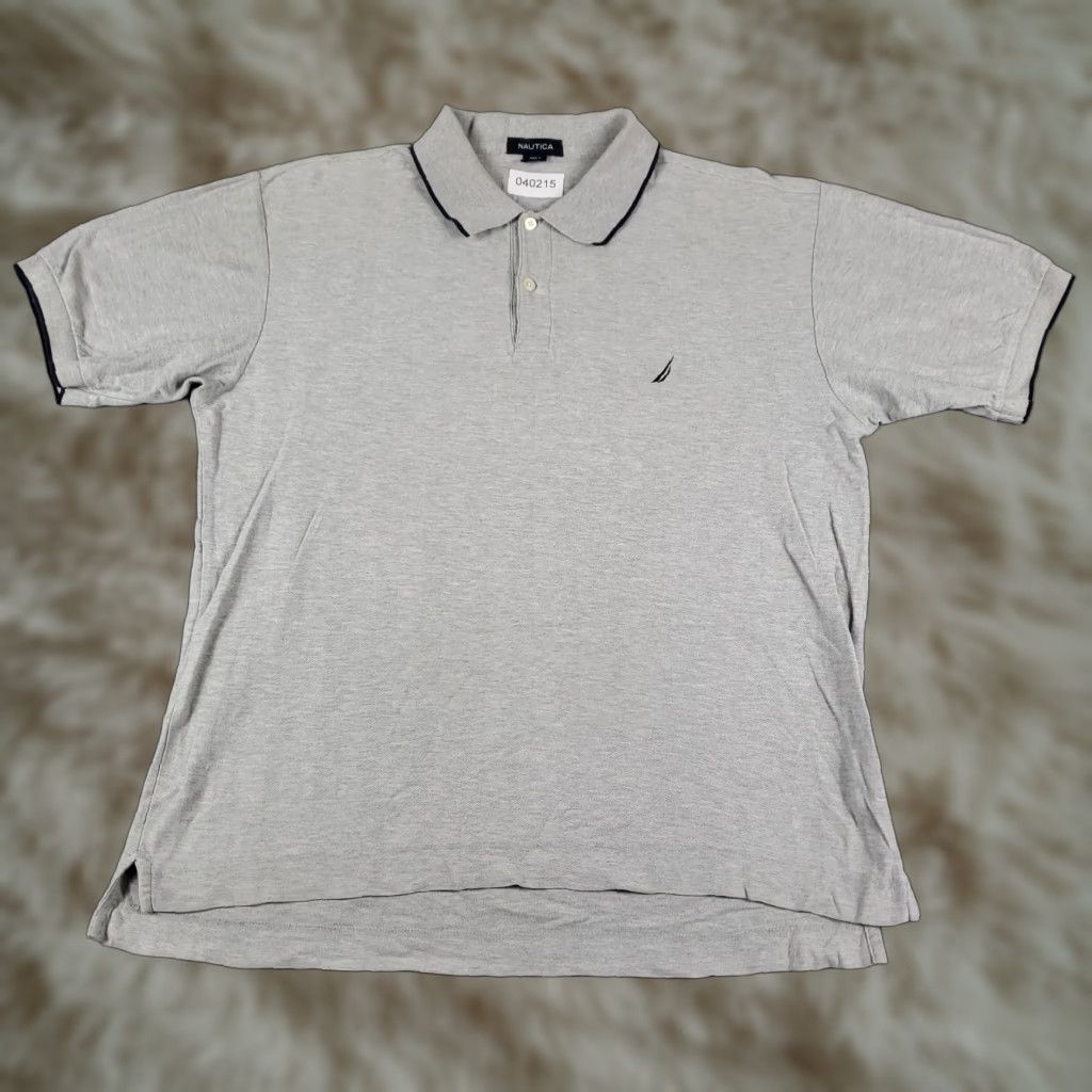 Nautica Nautica Polo Shirt Adult Large Gray Solid Short Sleeve Golf Mens Size US L / EU 52-54 / 3 - 1 Thumbnail