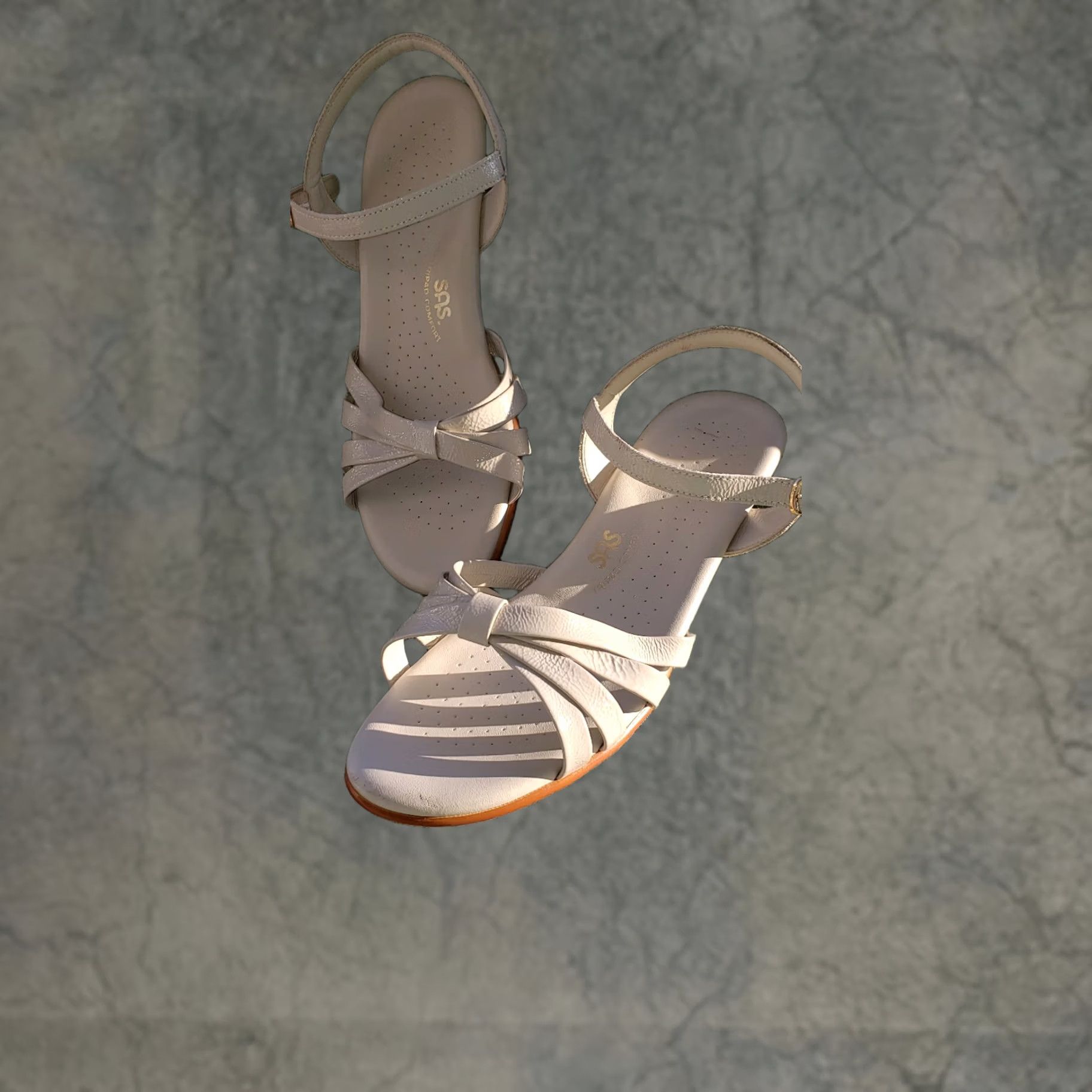 SAS SAS Women's Slingback Sandal Ankle Strap Ivory Size 11B Leather Buckle Sandals Women US 11 M Size US 11 / IT 41 - 1 Thumbnail