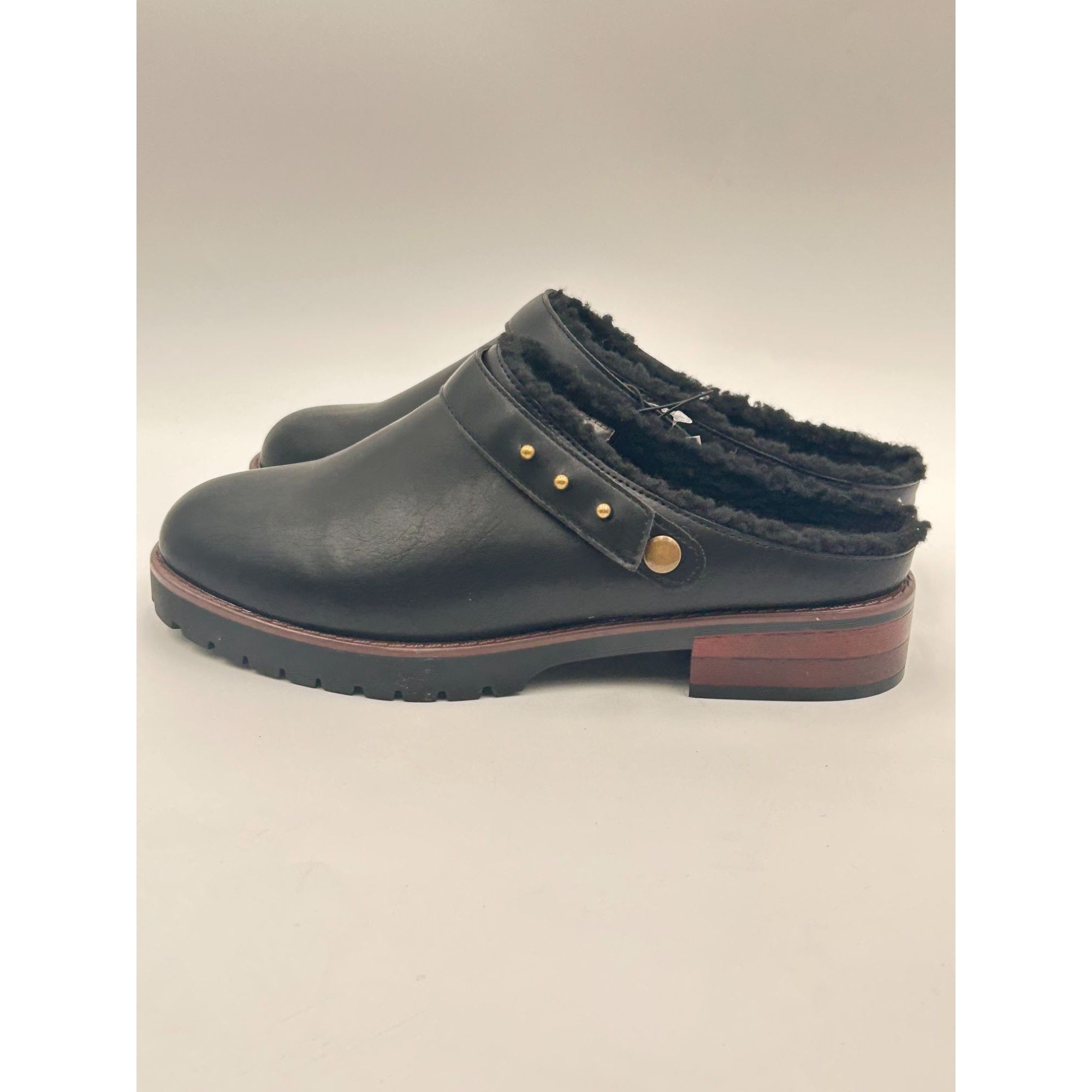 Other Kensie Wrylie Mule Clogs Women US 8.5 Black Faux Fur Lined S Size US 8.5 / IT 38.5 - 3 Thumbnail
