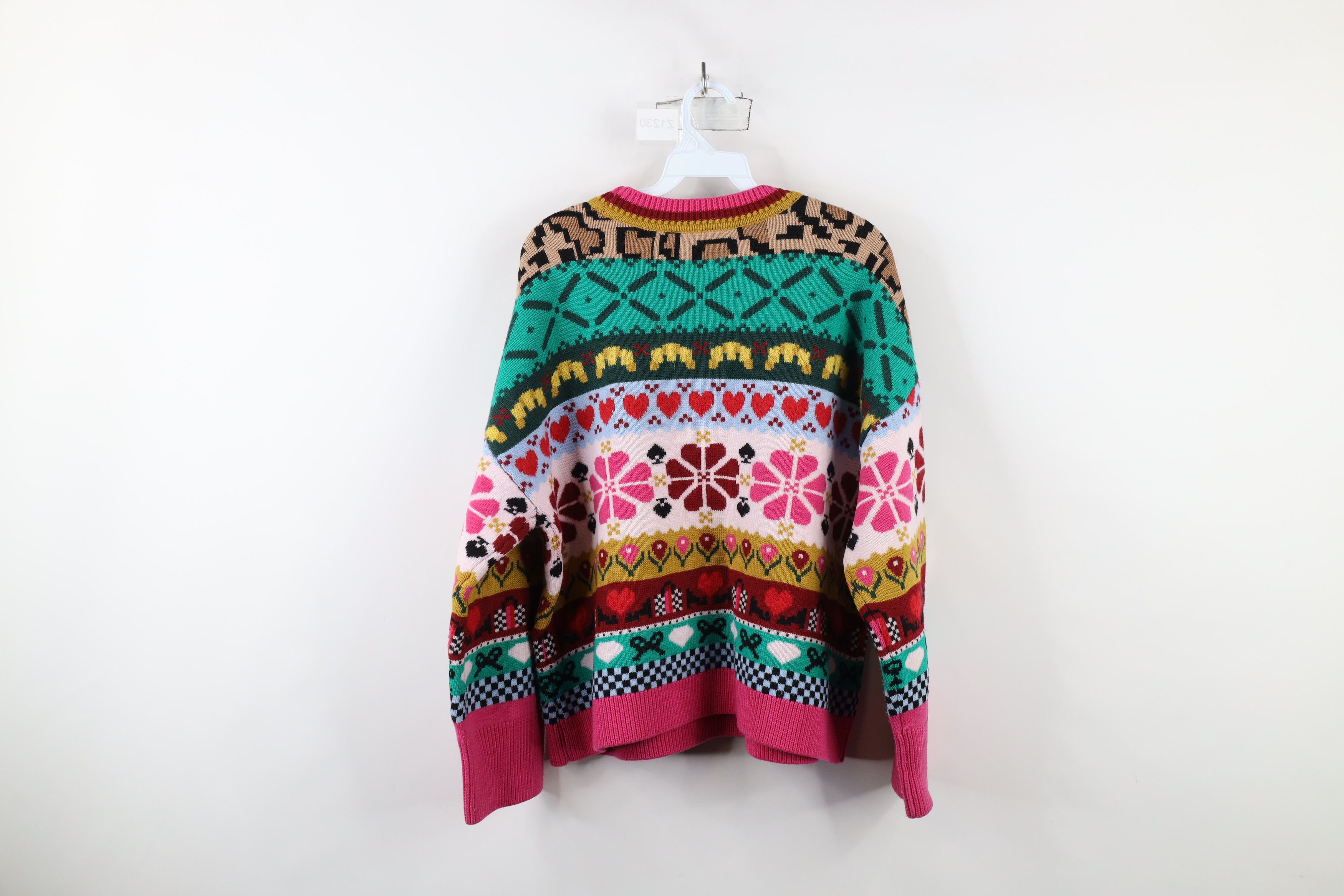 Kate Spade × Vintage Kate Spade Mohair Blend Knit Intarsia Flower Heart Sweater Size L / US 10 / IT 46 - 10 Thumbnail