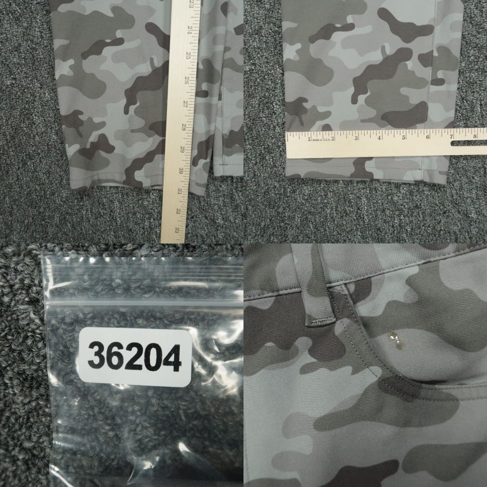 G/FORE G/Fore Pants Mens 32x32 Gray Camo Performance 5-Pocket Golf Chino Trouser Shirt Size US 32 / EU 48 - 8 Thumbnail