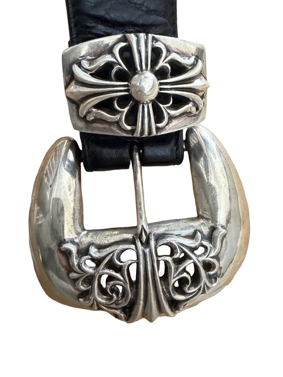 Chrome Hearts Floral cross three piece silver belt Size 36 - 3 Thumbnail