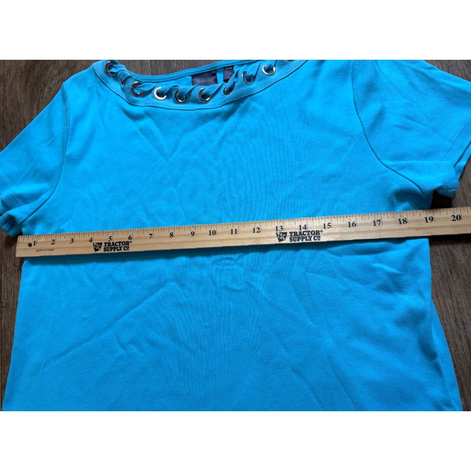 Vintage Rafaella Top Womens L P Blue Short Sleeve Cotton Shirt Petite Large Size L / US 10 / IT 46 - 3 Thumbnail