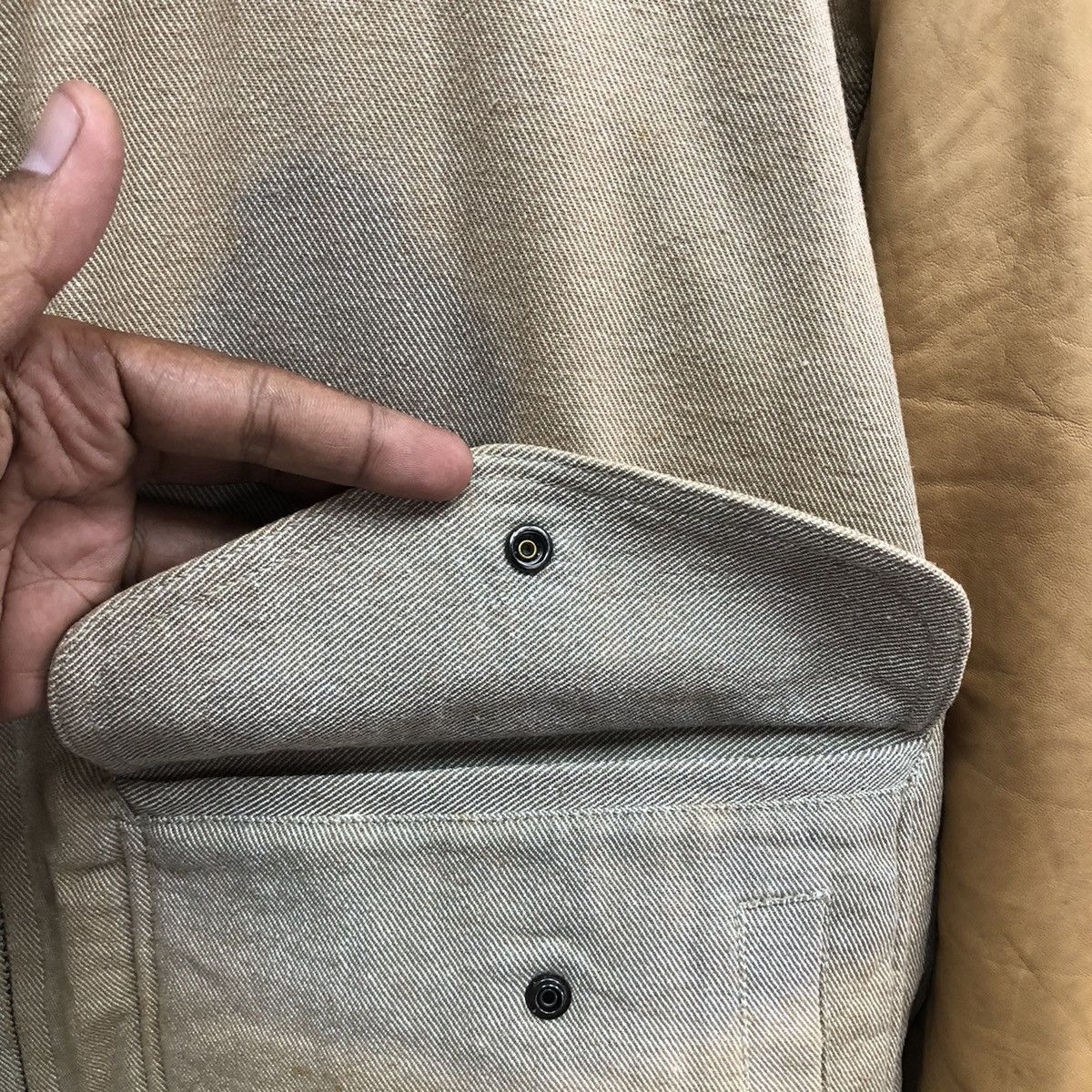 Vintage Vintage Scene Army/Navy Letterman Jacket Cowhide Leather Size US M / EU 48-50 / 2 - 7 Thumbnail