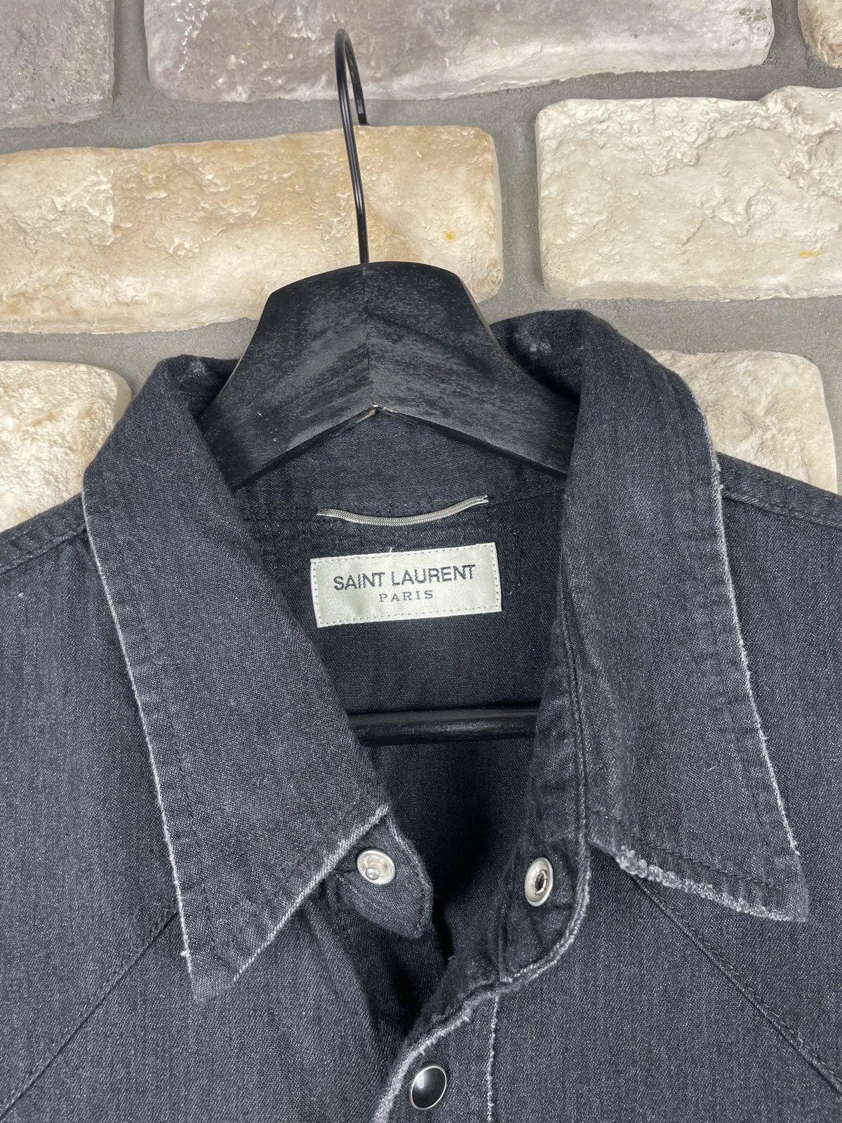 Designer Very rare oversize jeans shirt Saint laurent Paris Size US M / EU 48-50 / 2 - 2 Thumbnail
