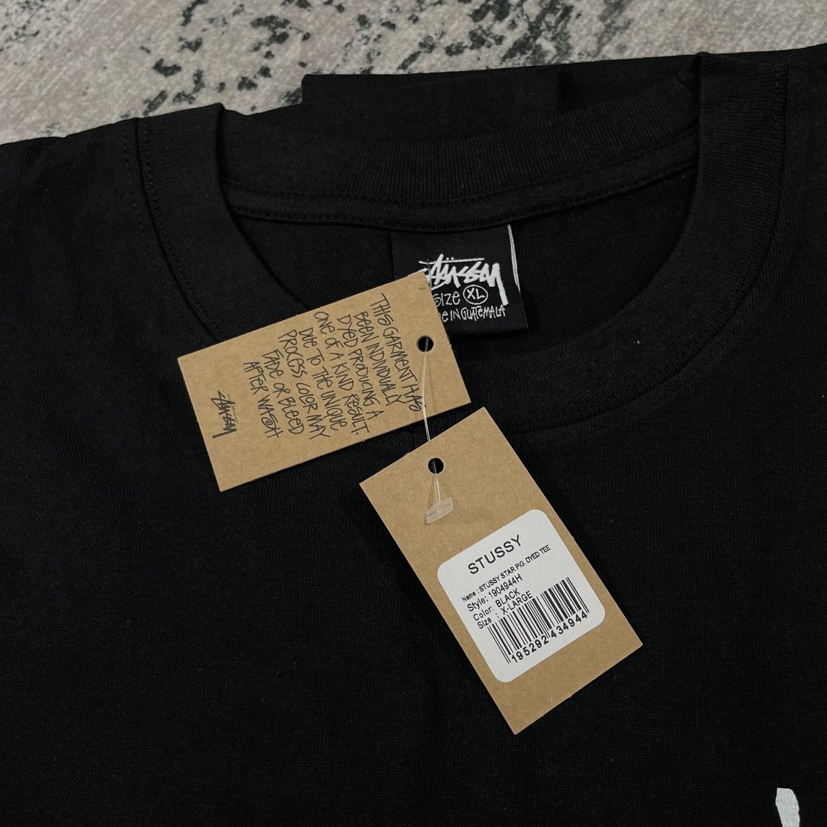 Stussy STAR PIG DYED TEE BLACK // XLARGE Size US XL / EU 56 / 4 - 6 Thumbnail