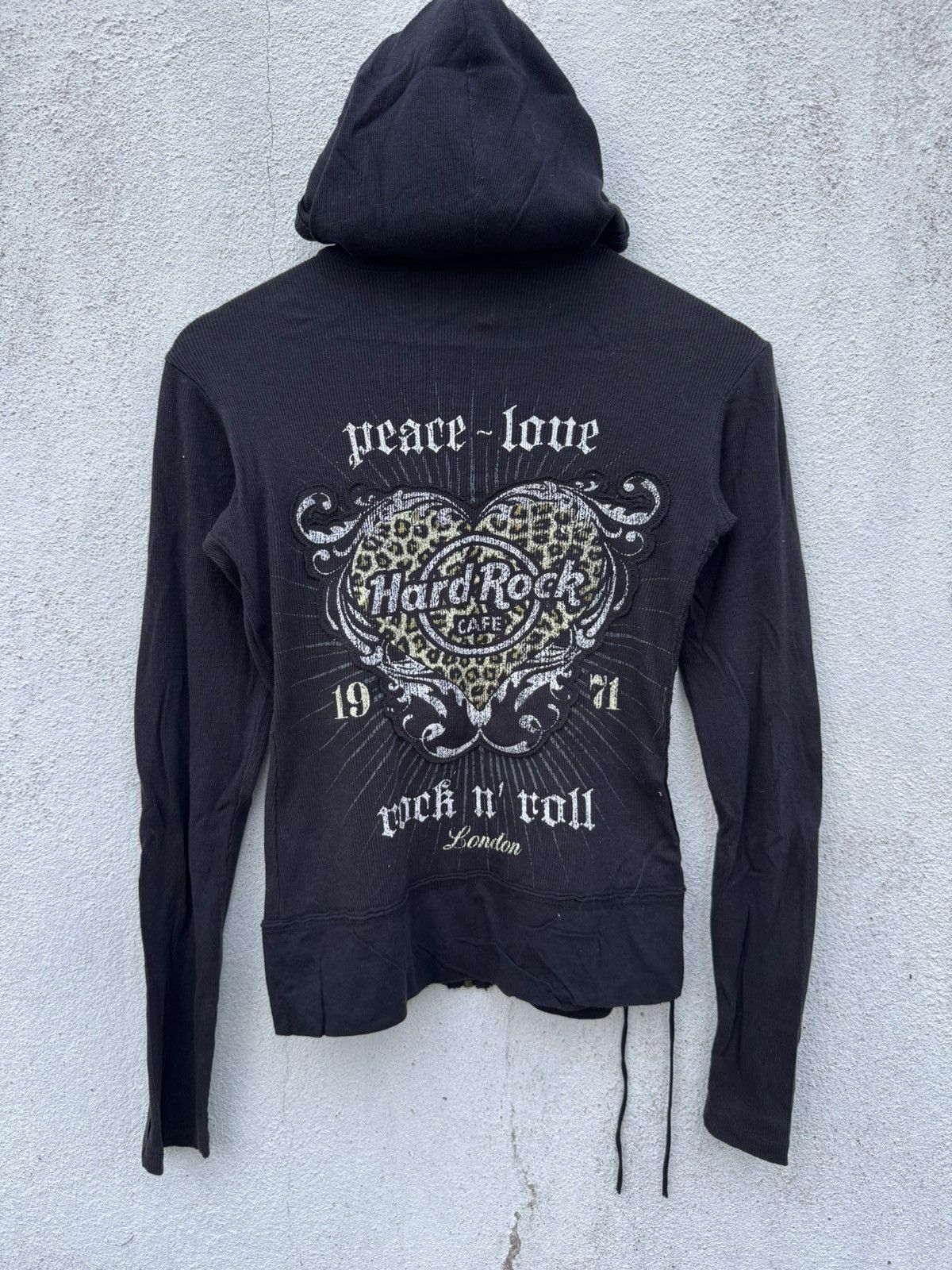 If Six Was Nine 2000s Hard Rock Cafe Leopard Bondage Laces Zip Up Hoodie Size XS / US 0-2 / IT 36-38 - 1 Thumbnail