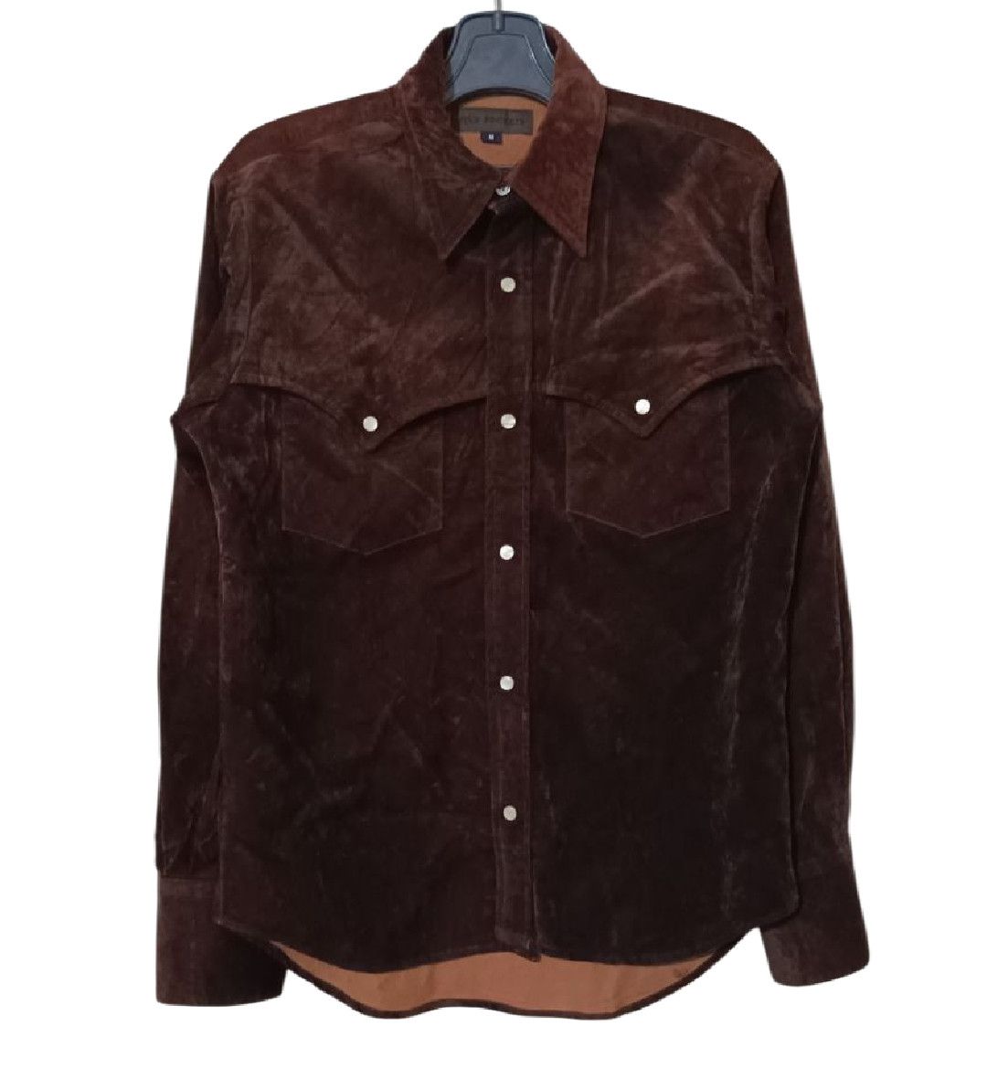 Tornado Mart 🇯🇵Five Pocket Mitsumine Shiny Leather Velour Shirts Size US M / EU 48-50 / 2 - 1 Thumbnail