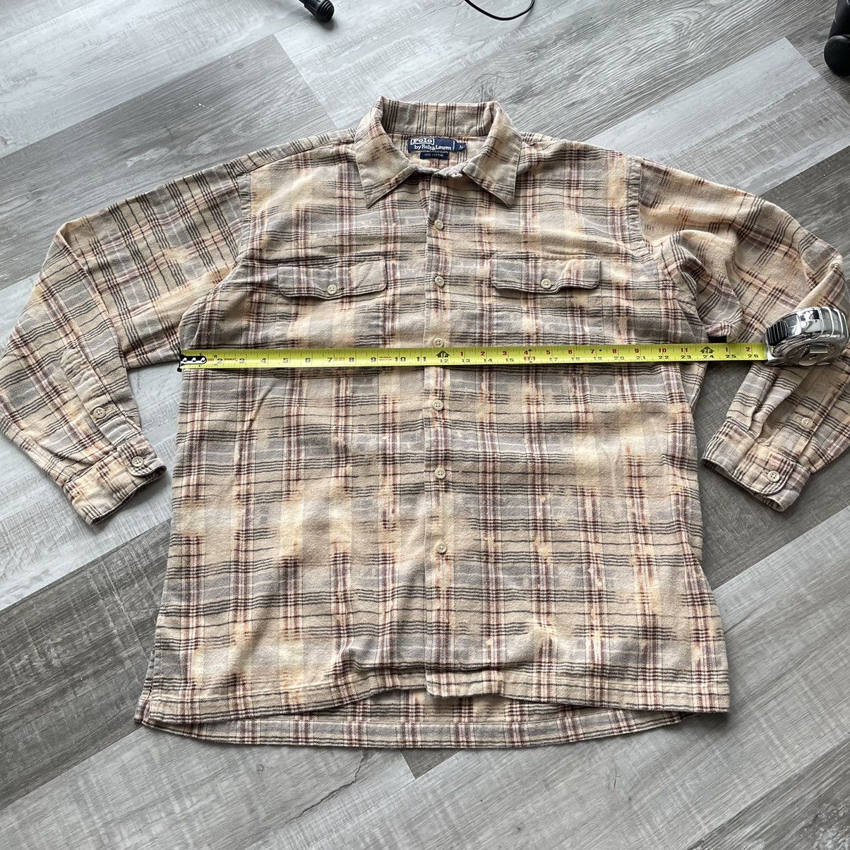 Polo Ralph Lauren × Vintage Vintage 90s Polo by Ralph Lauren Bleached Plaid Flannel Size US L / EU 52-54 / 3 - 6 Thumbnail