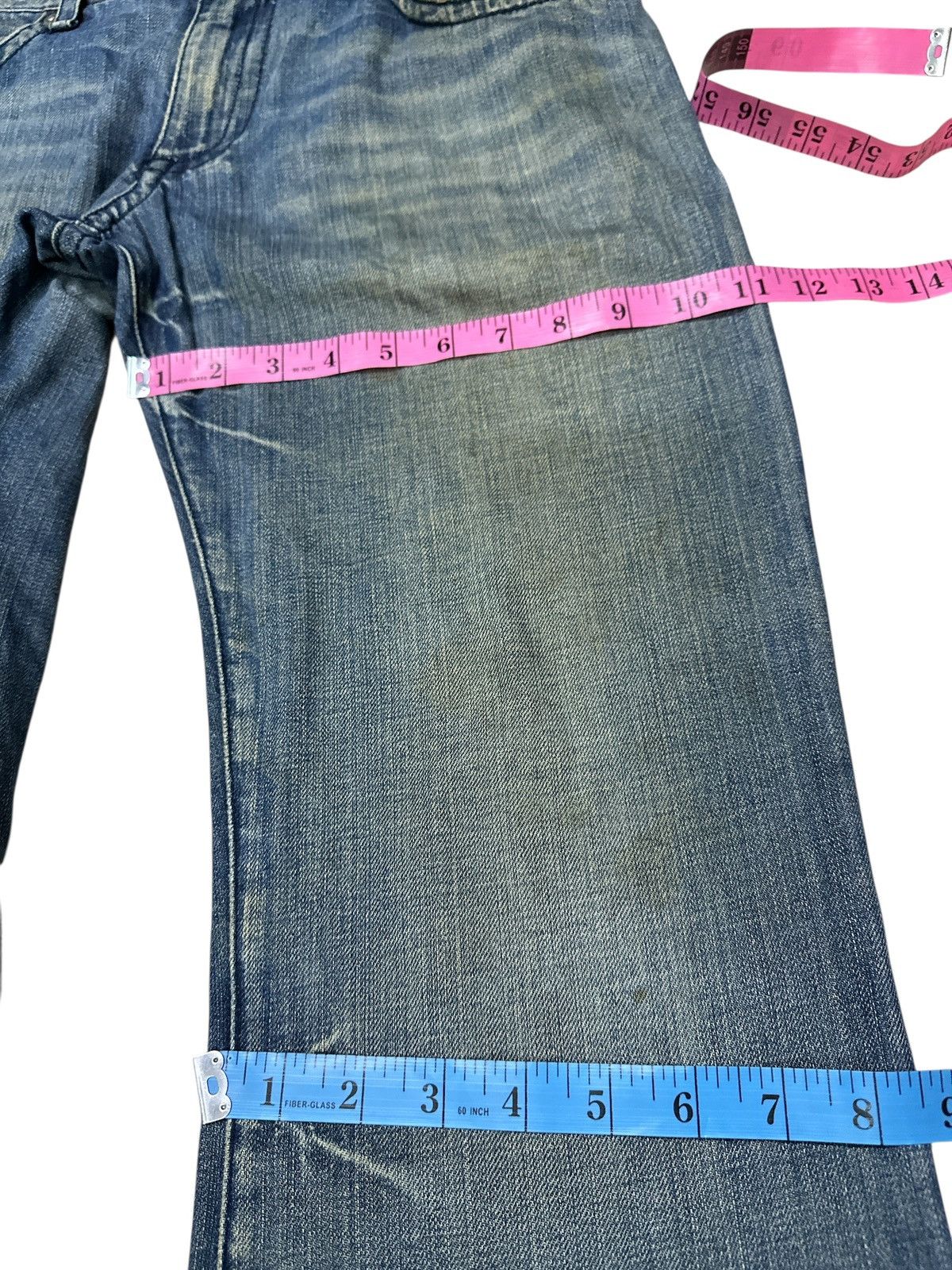 Kapital Distress Robin Jeans Flare Embroid Denim. Size US 32 / EU 48 - 6 Thumbnail