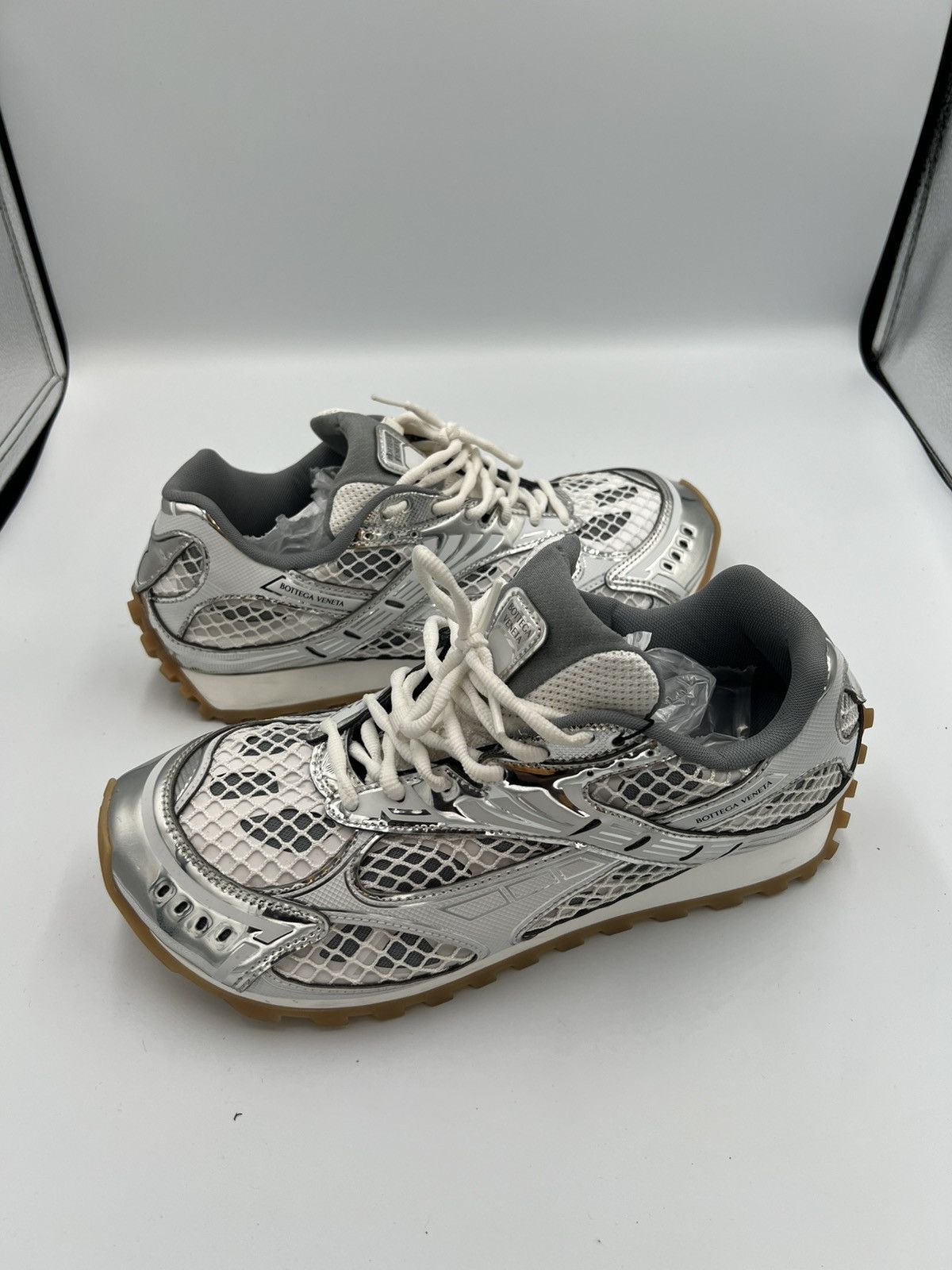 Bottega Veneta Bottega Venetta Orbit Silver Sneaker size 43 | Grailed