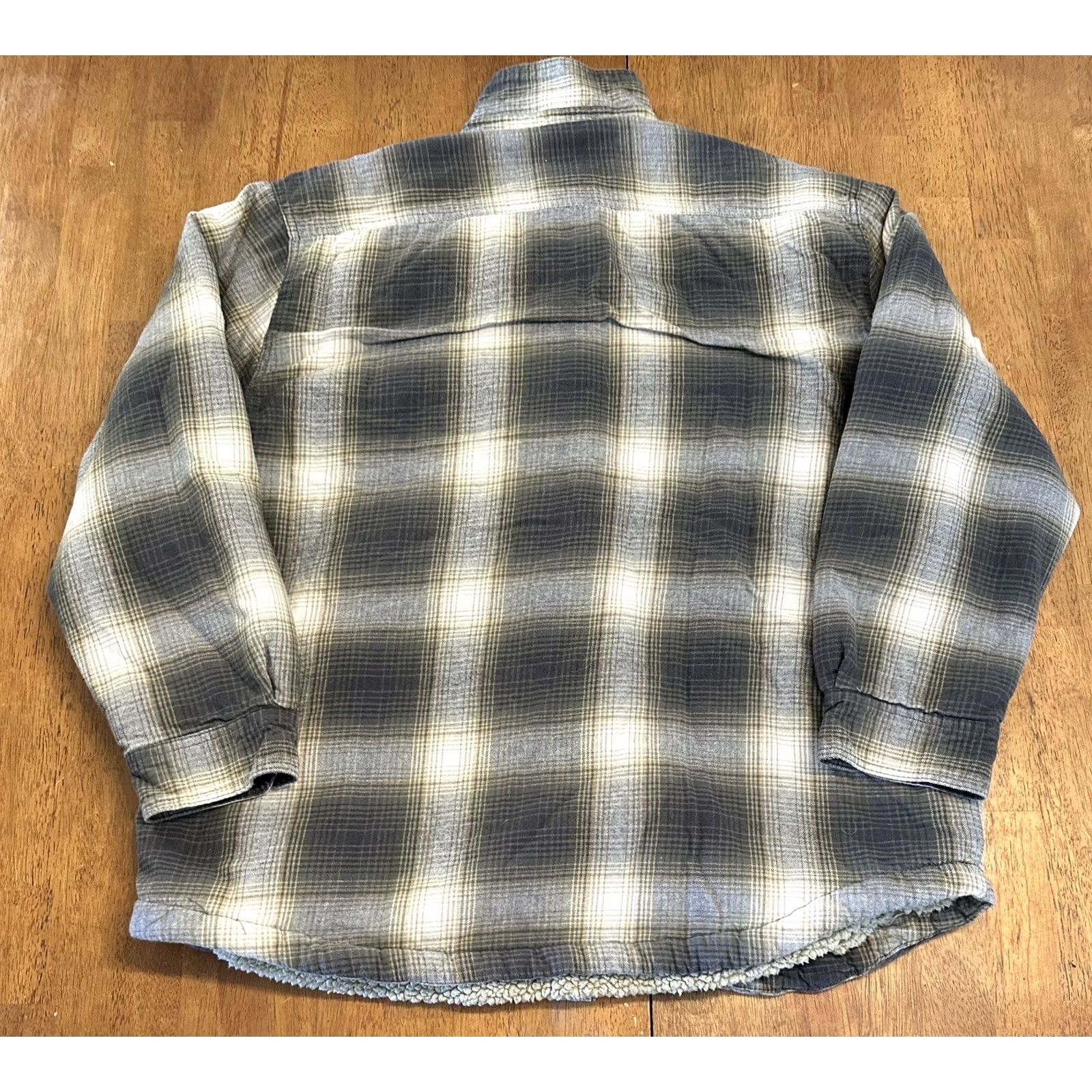 Vintage Outdoor Life Jacket Sherpa Lined Flannel Shirt 2XL Gray Mens Size US XXL / EU 58 / 5 - 2 Thumbnail