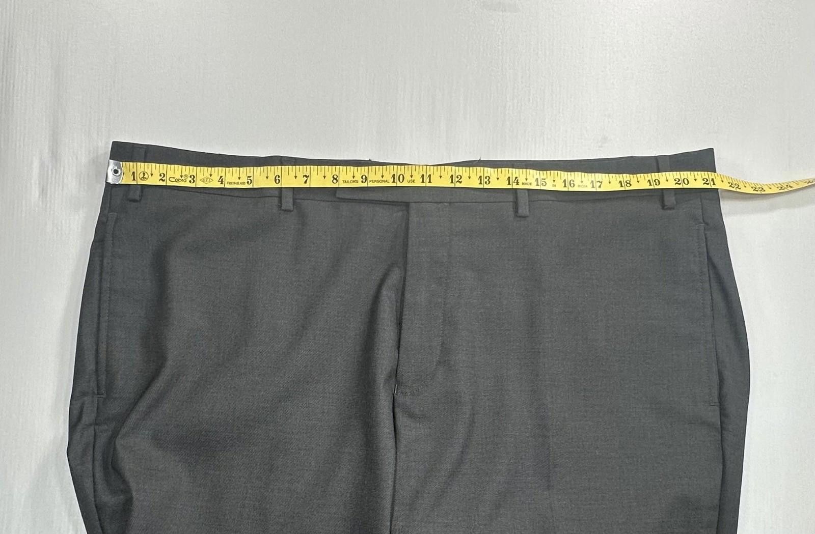 Calvin Klein Calvin Klein Slim Fit Flat Front Dress Pants Gray Mens 42/30 Size US 42 / EU 58 - 3 Thumbnail