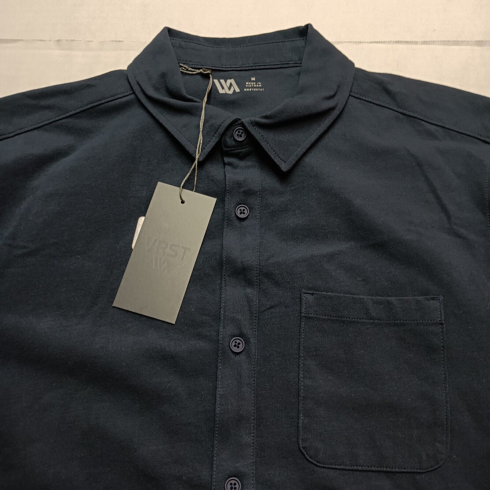 Other VRST Men's Refined Knit Button Up Slate SS Shirt Size M Blue Size US M / EU 48-50 / 2 - 2 Thumbnail