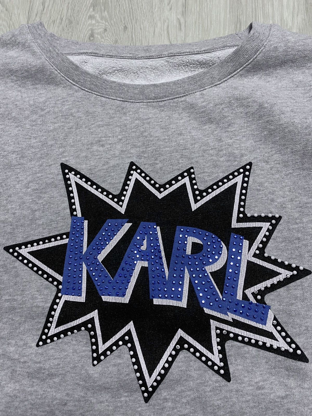 Karl Lagerfeld Women’s Karl Lagerfeld Big Print Logo Rhinestones Sweatshirt Size L / US 10 / IT 46 - 5 Thumbnail