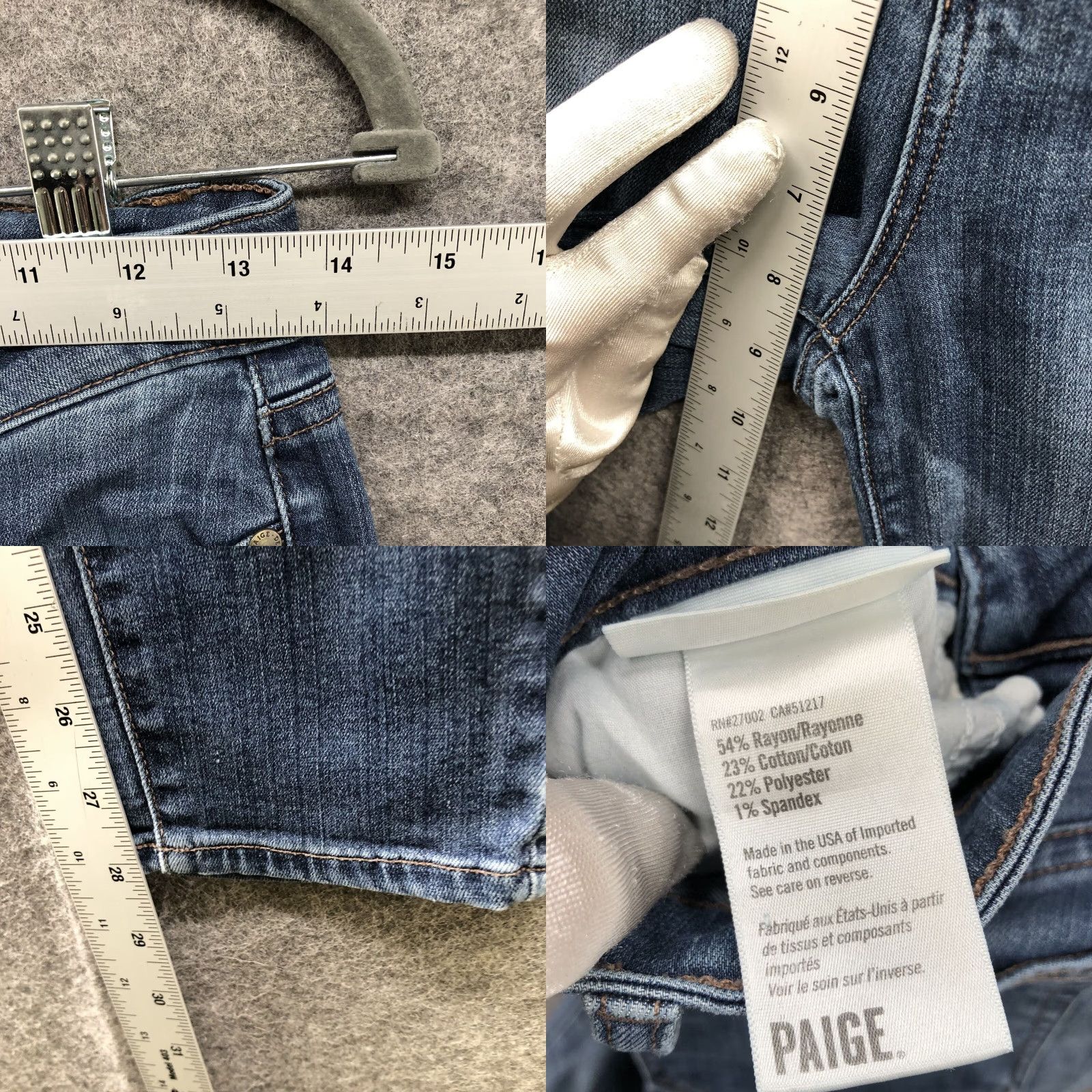 Paige Paige Jeans Womens 26 Ankle Skinny Distressed Blue Stretch Verdugo Denim Cotton Blend 5-Pocket Size 26" / US 2 / IT 38 - 8 Thumbnail