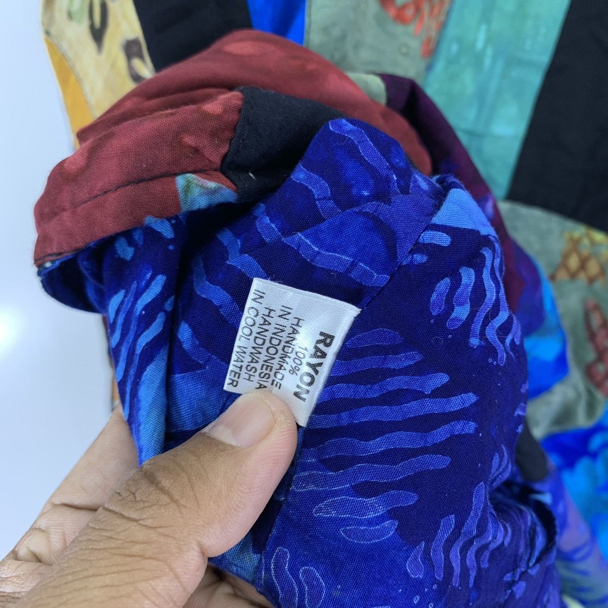 Handmade × Vintage VINTAGE 100% RAYON PATCHWORK JACKET Size US M / EU 48-50 / 2 - 7 Thumbnail