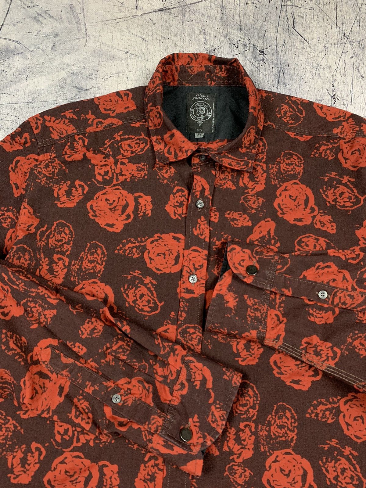 Diesel Vintage Y2K Diesel Industry Roses Shirt Avant Garde Size US M / EU 48-50 / 2 - 5 Thumbnail
