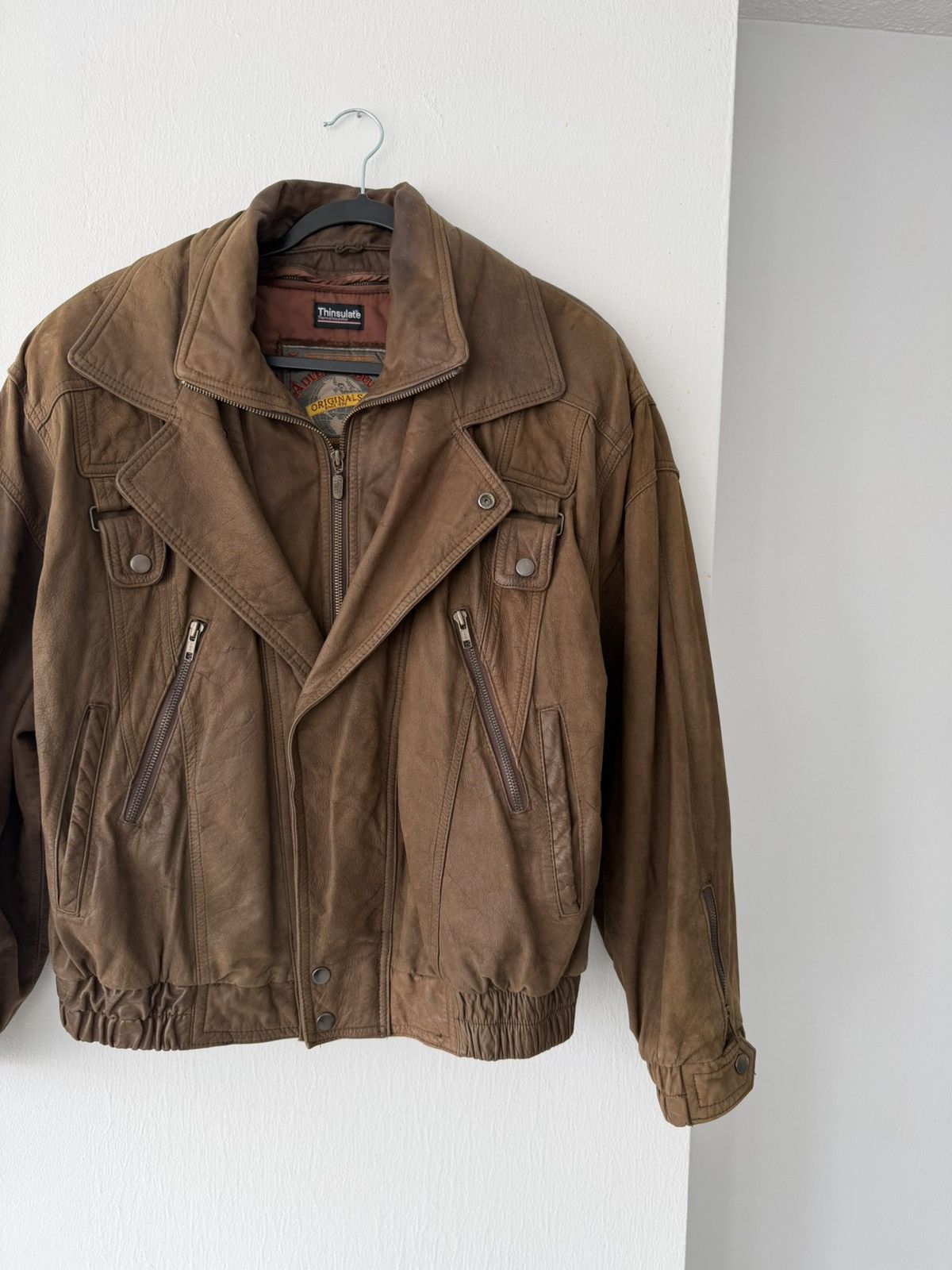 Adventure Bound Adventure Bound Men's Brown Leather Bomber Jacket Size L Size US L / EU 52-54 / 3 - 2 Thumbnail