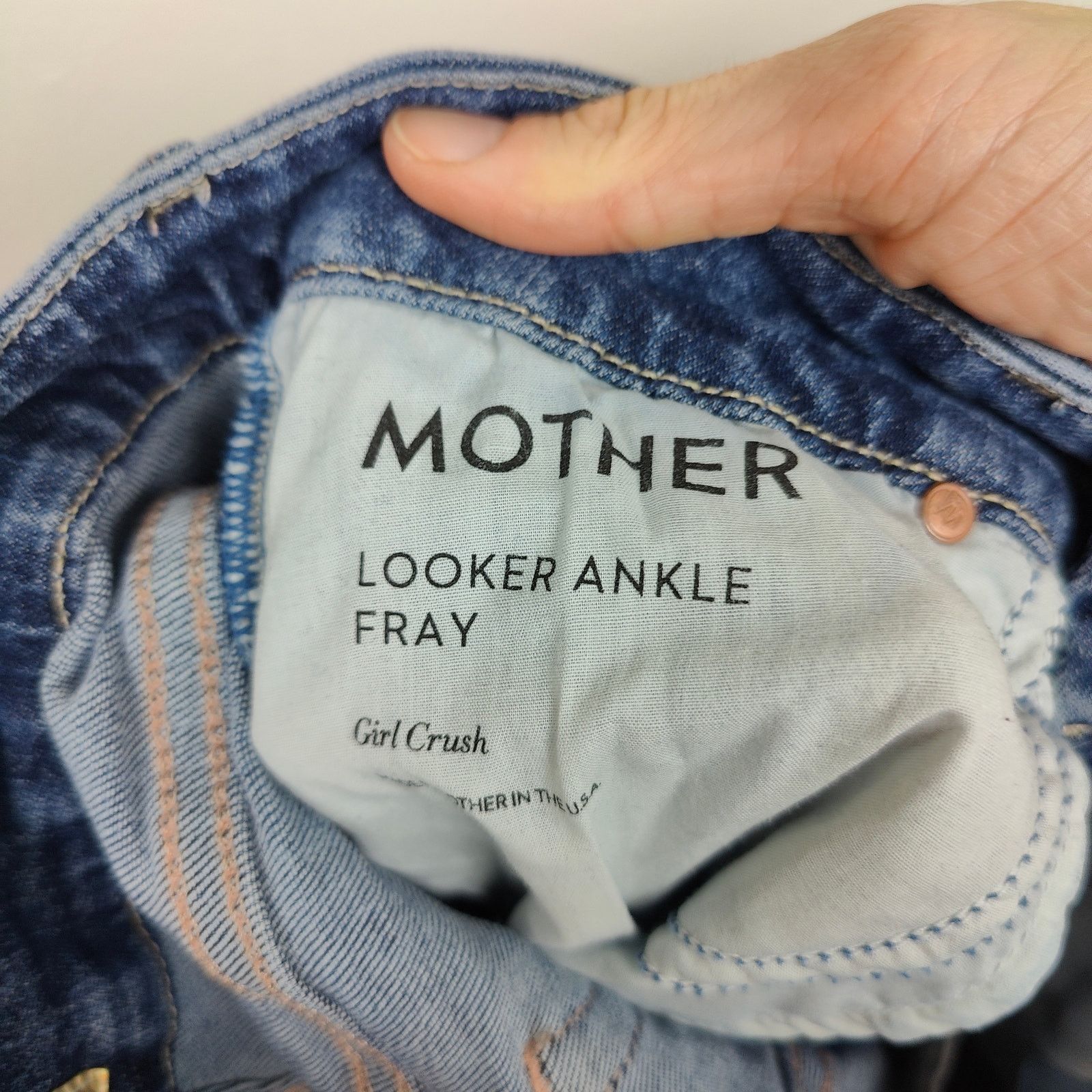 MOTHER Mother Looker Ankle Fray Jeans Womens 24 Girl Crush Size 24" / US 00 / IT 34 - 8 Thumbnail
