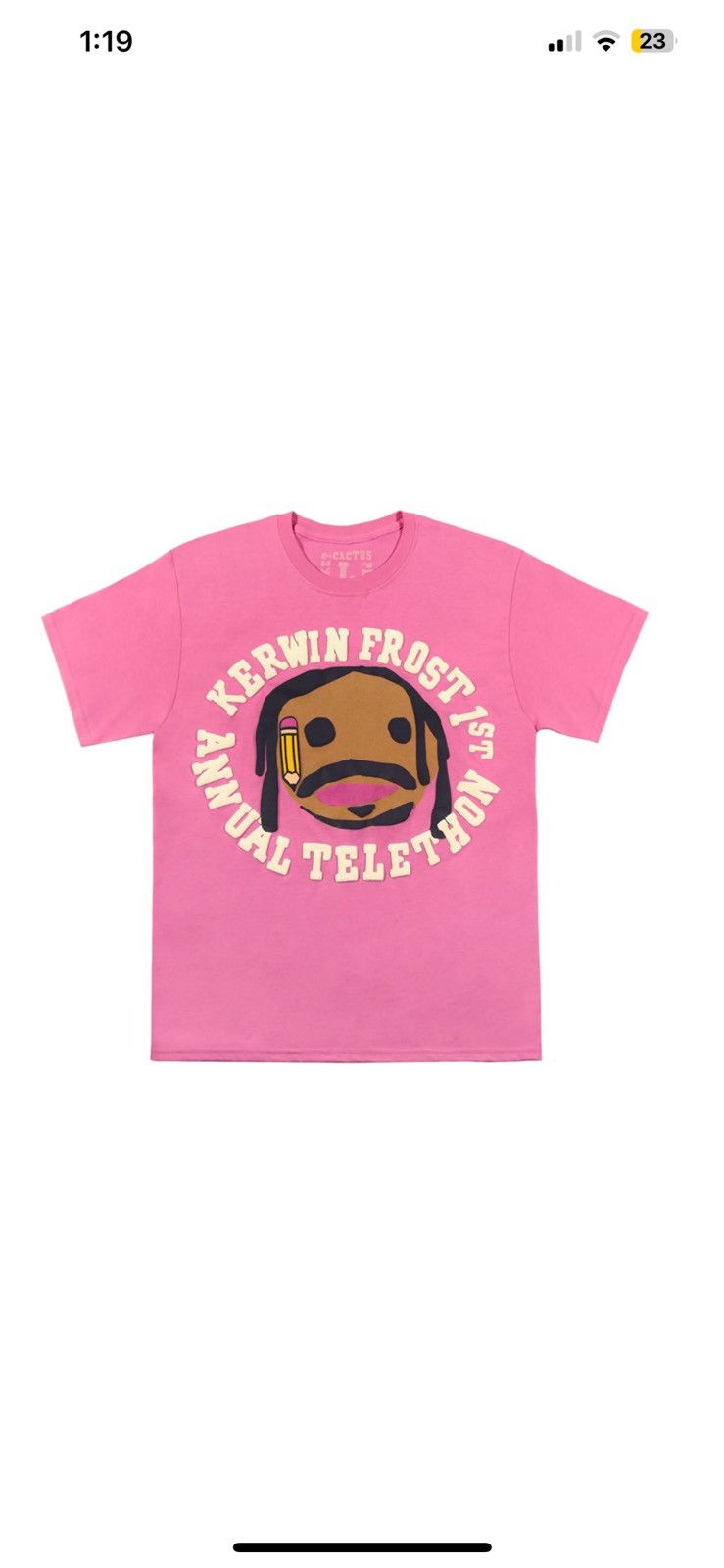 image of Af Cactus Plant Flea Market Cpfm Telethon Tee in Pink, Men's (Size Small)